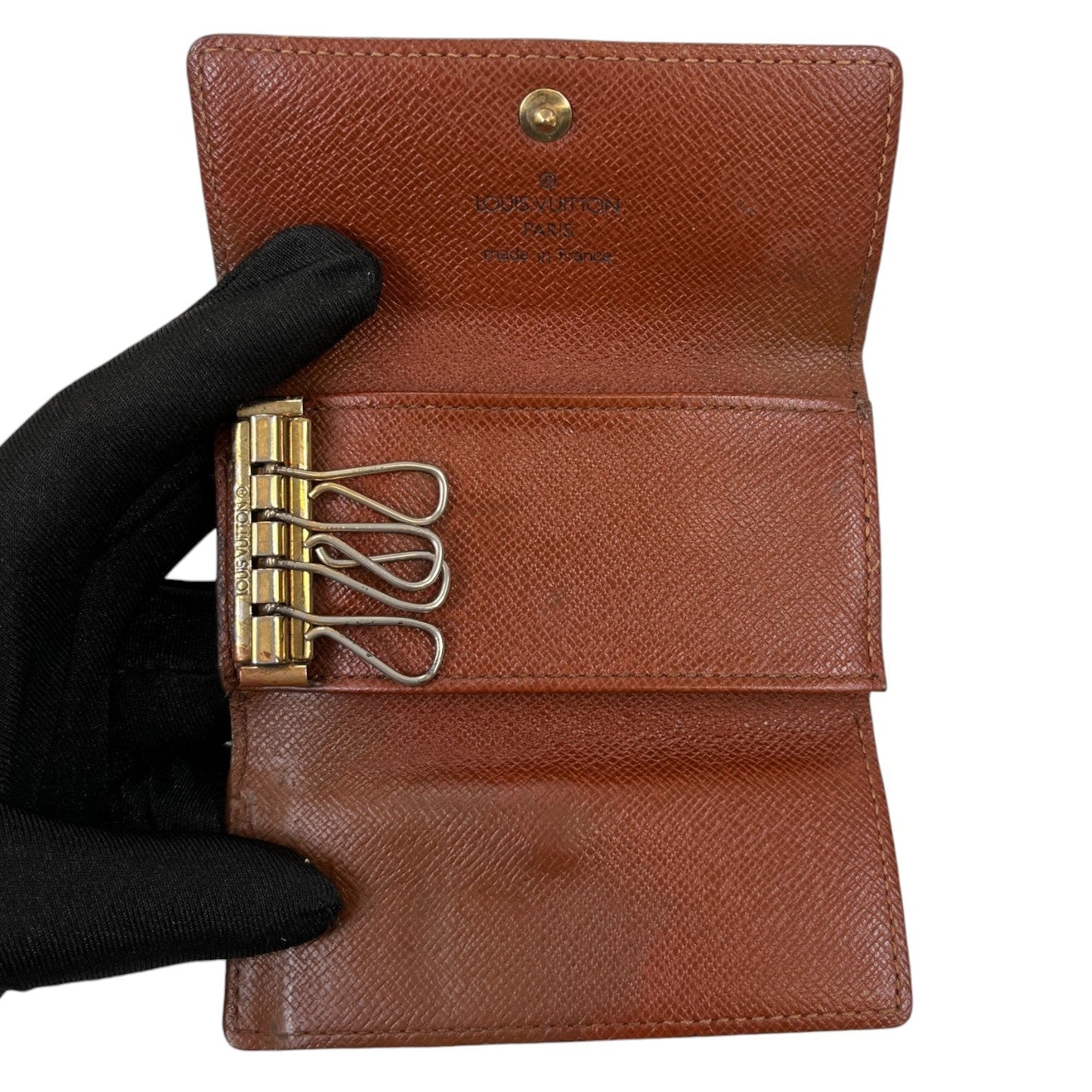 Men's Vintage Monogram Key Wallet Brown