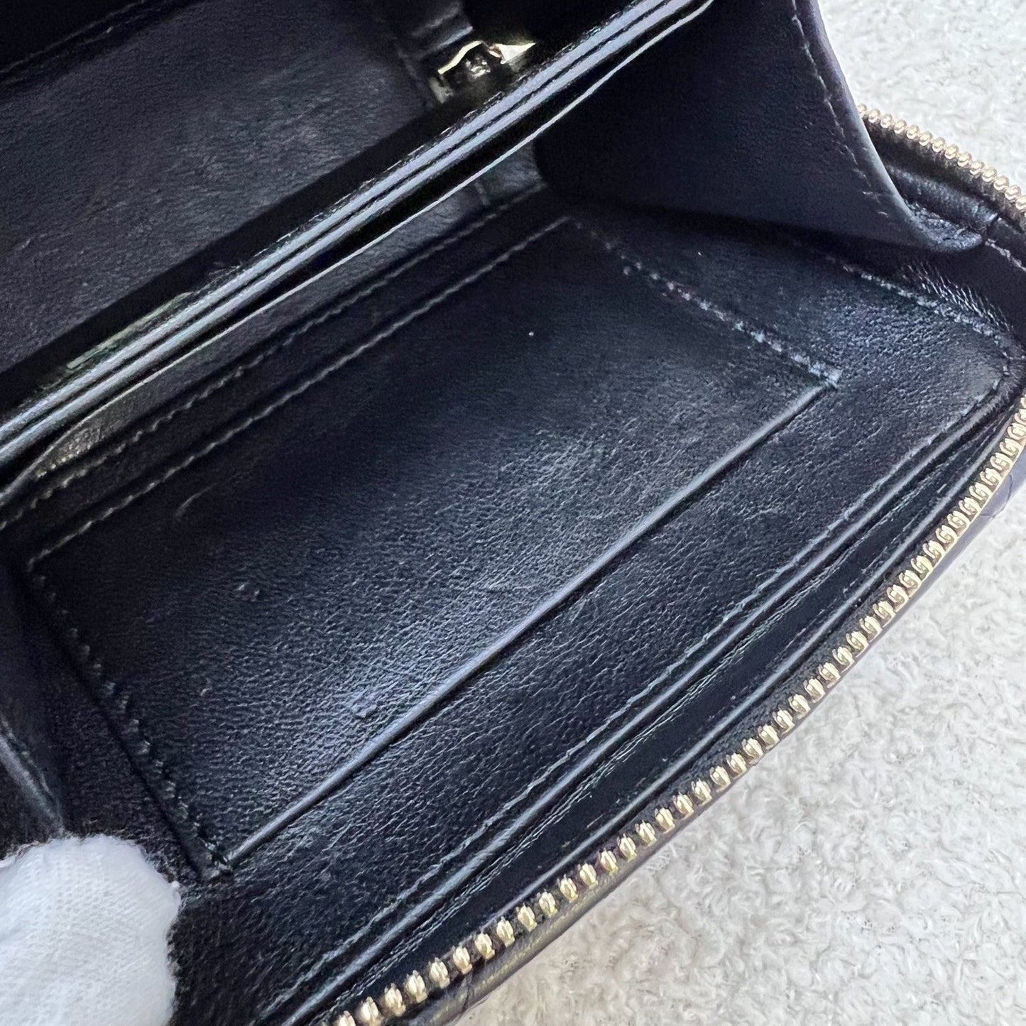 GLM-22A Afternoon Tea Vanity / Clutch with Chain in Black Lambskin and AGHW