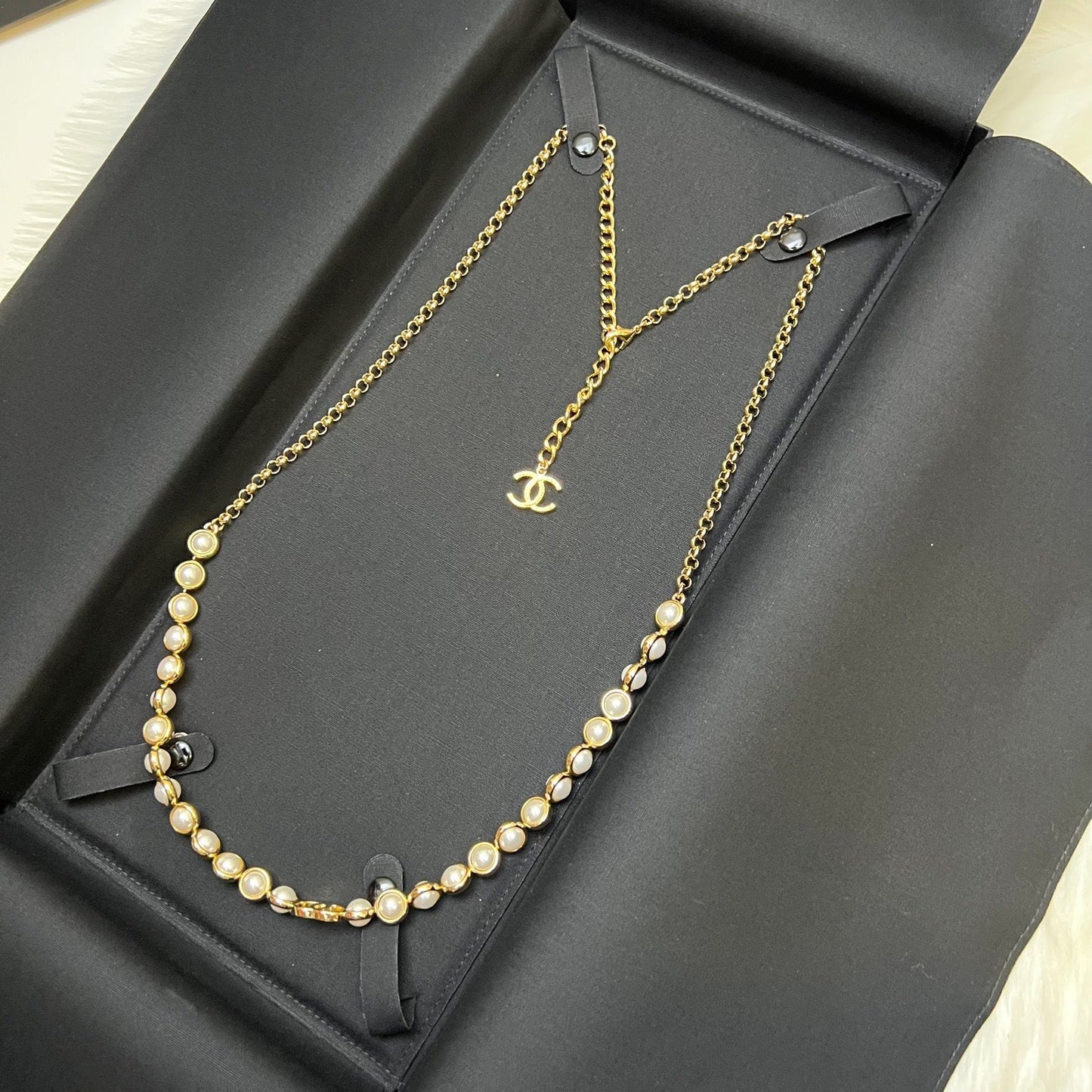 GLM-24S Runway Waist Chain Belt with Pearls in GHW (ABD241)