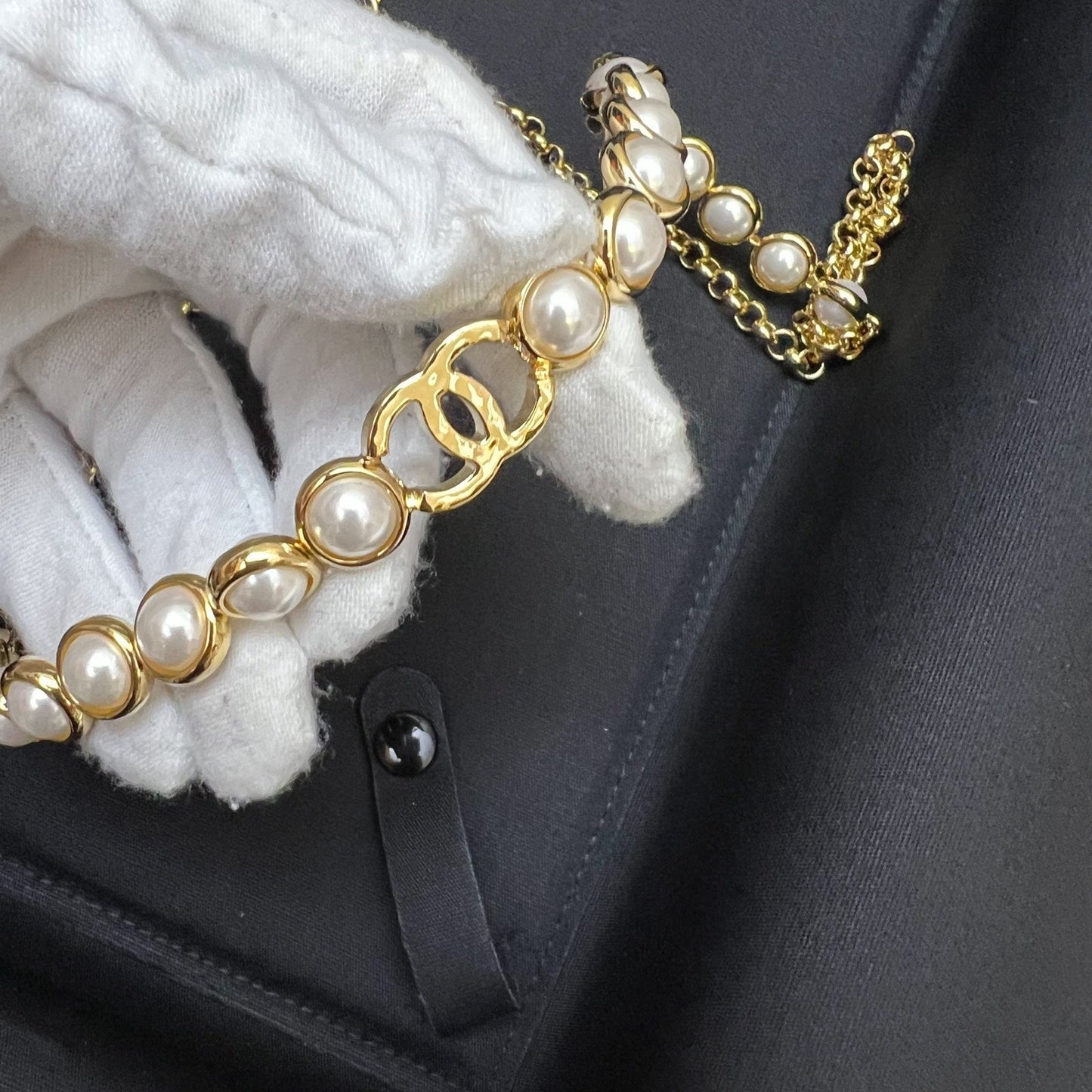 GLM-24S Runway Waist Chain Belt with Pearls in GHW (ABD241)
