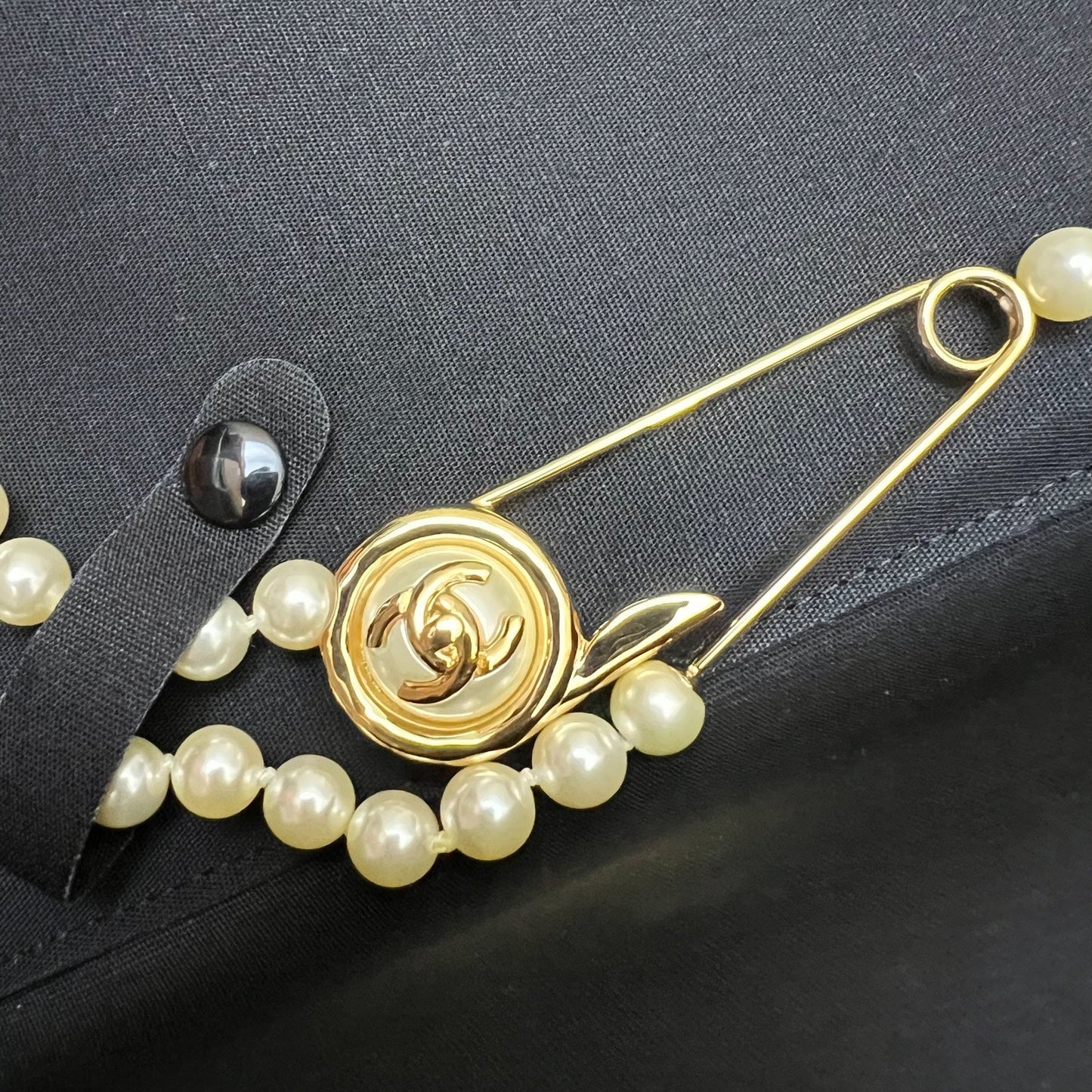 GLM-24A Pin Design Chain Belt with Pearls in GHW (ABD711)