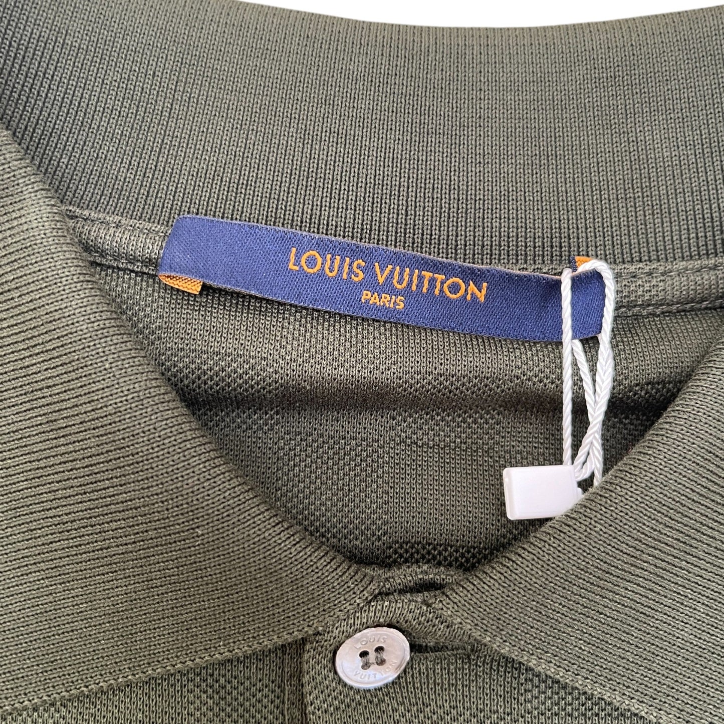 Men's Damier Logo Polo Shirt Khaki Size M