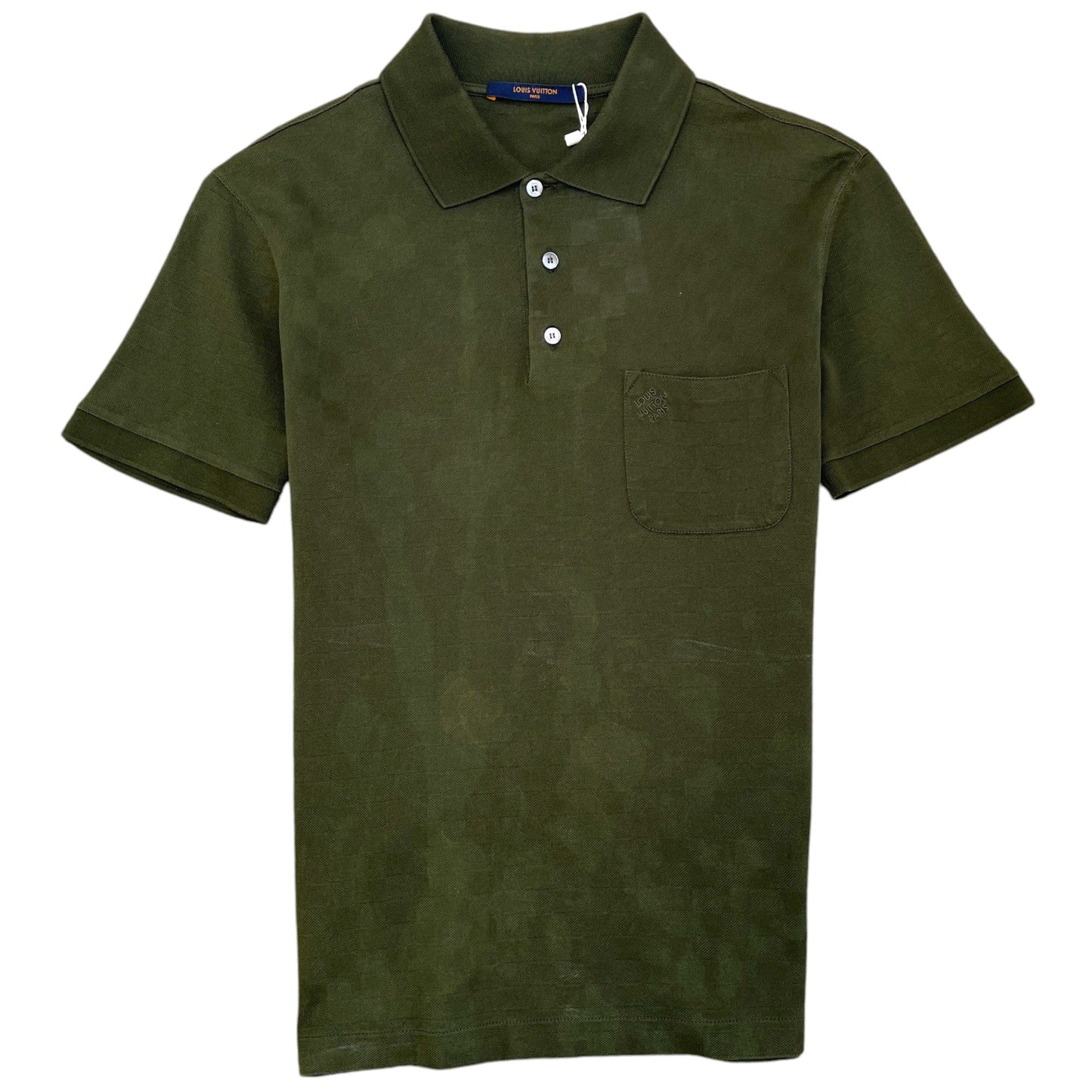 Men's Damier Logo Polo Shirt Khaki Size M