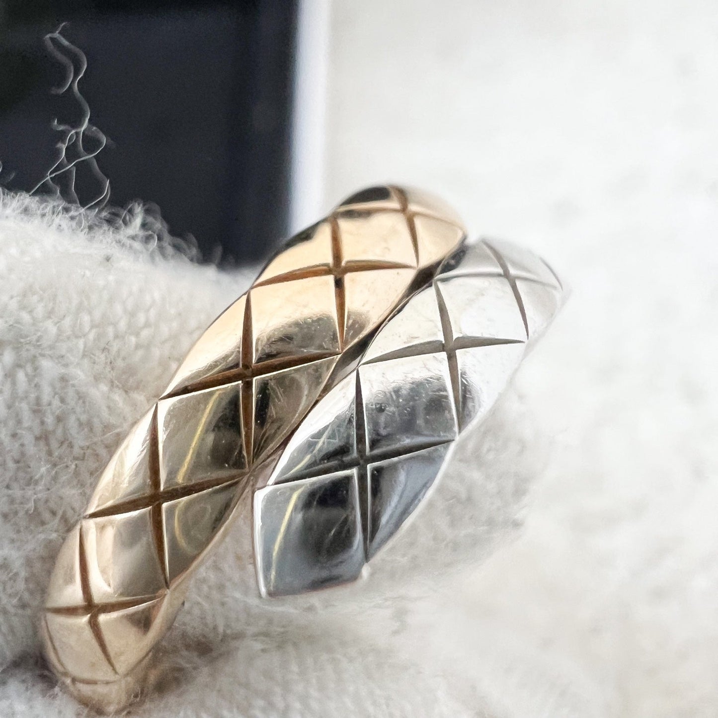 GLM-Coco Crush Toi Et Moi Ring Small Version with Diamonds in 18K White and Beige Gold Sz 51