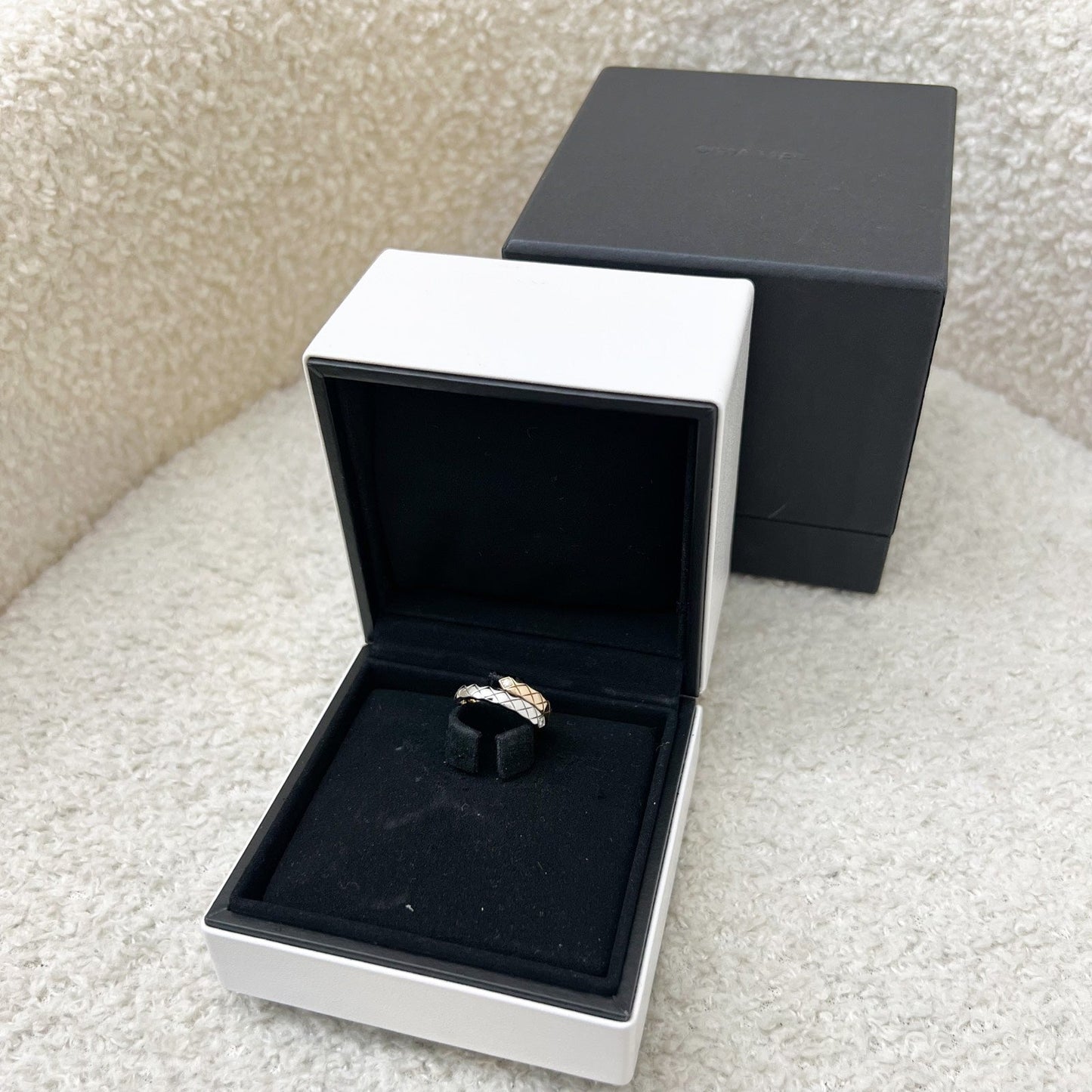 GLM-Coco Crush Toi Et Moi Ring Small Version with Diamonds in 18K White and Beige Gold Sz 51