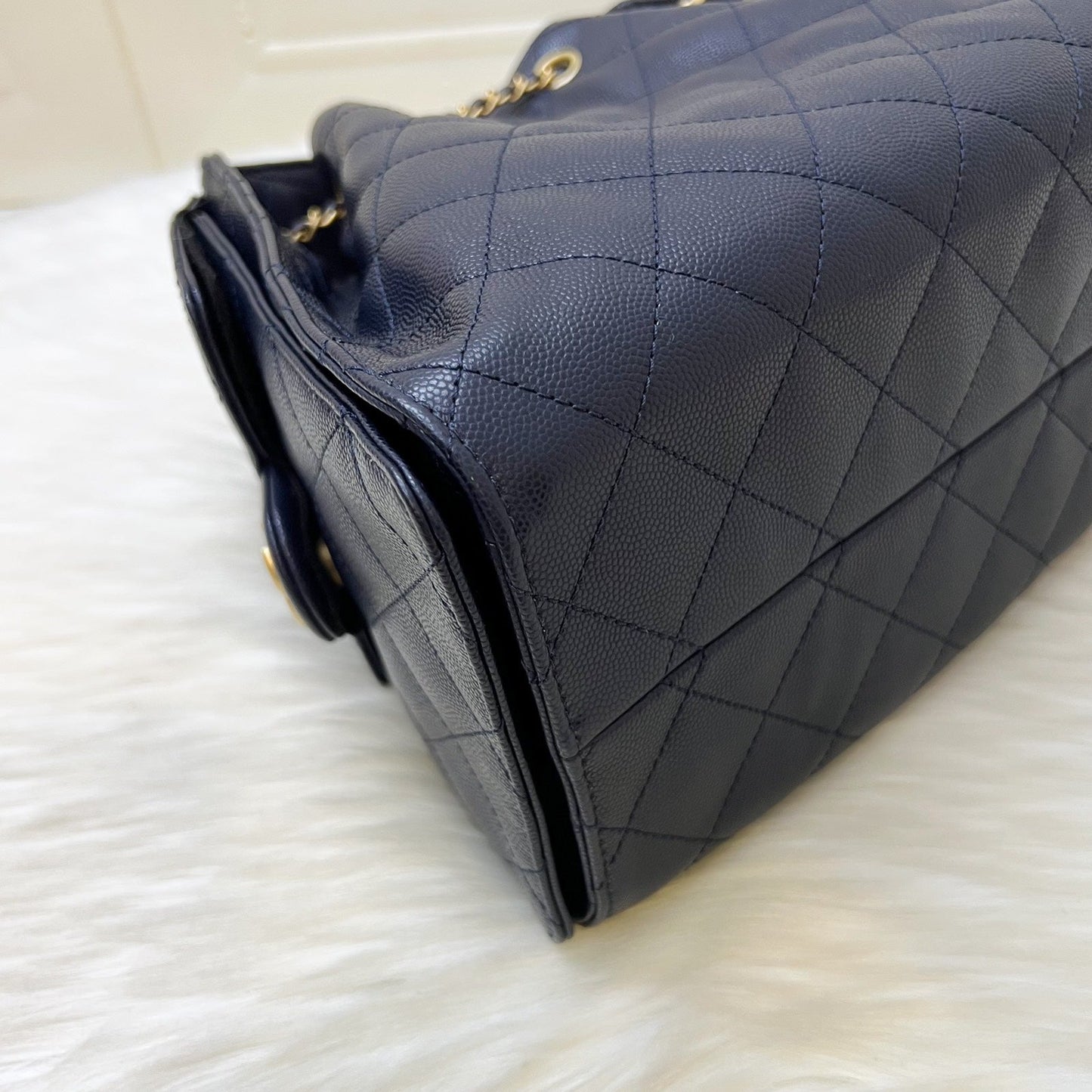 GLM-25 Small Hobo Bag in 25S Navy Caviar and AGHW (Model: AS5293)