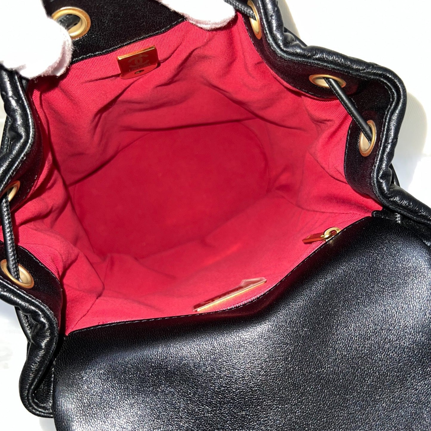 GLM-19 Backpack in Black Shiny Lambskin and AGHW