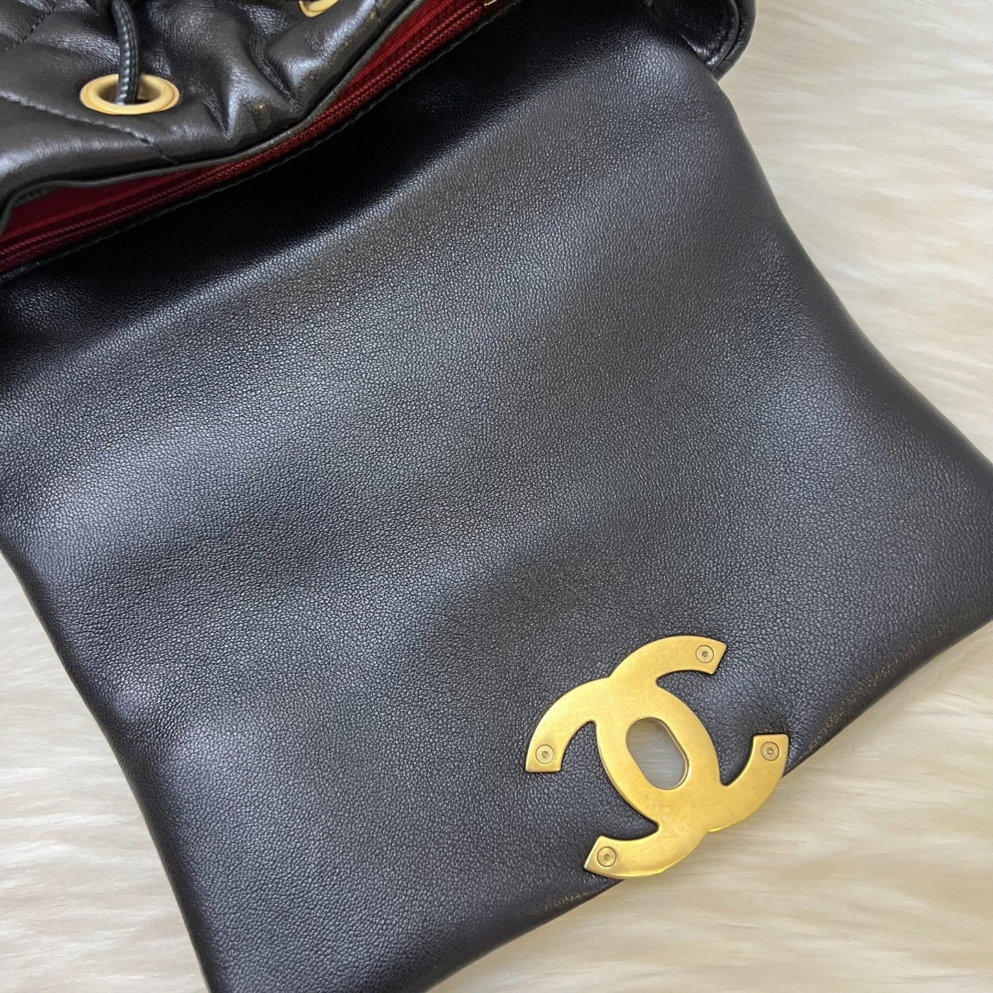 GLM-19 Backpack in Black Shiny Lambskin and AGHW