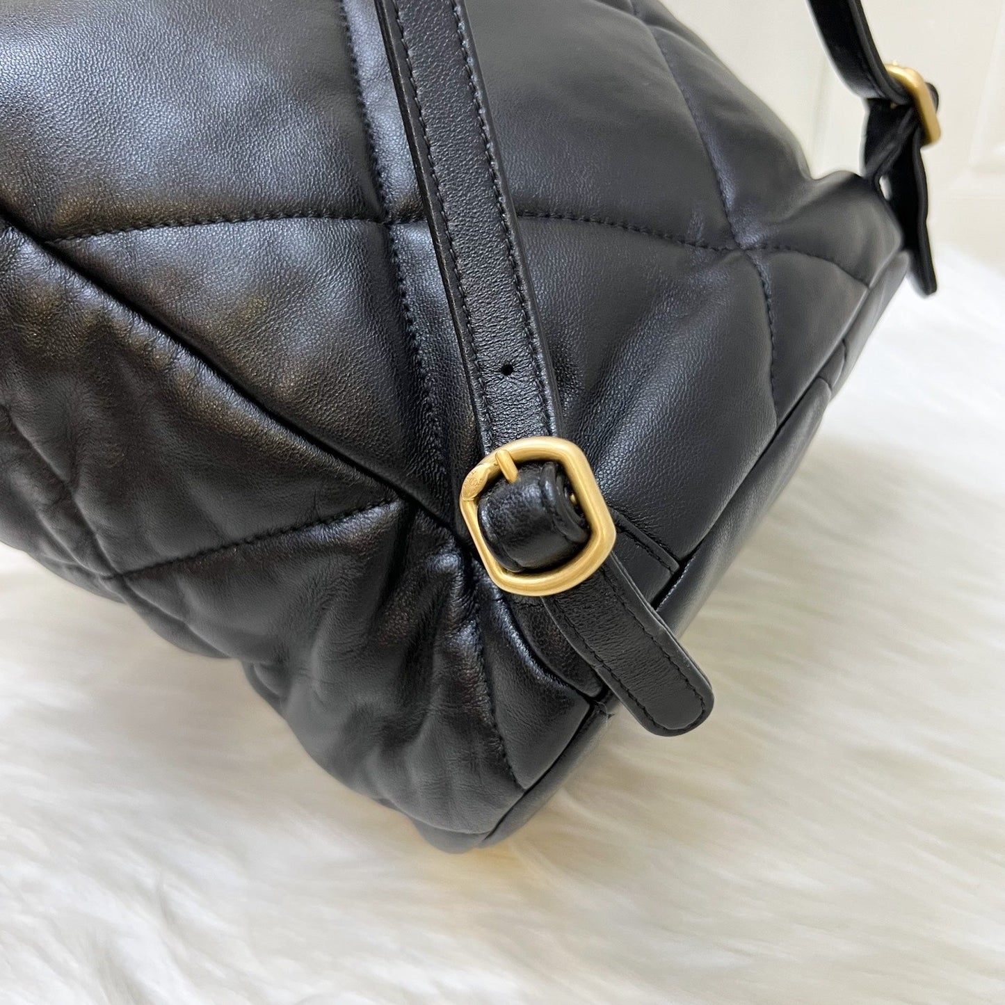 GLM-19 Backpack in Black Shiny Lambskin and AGHW