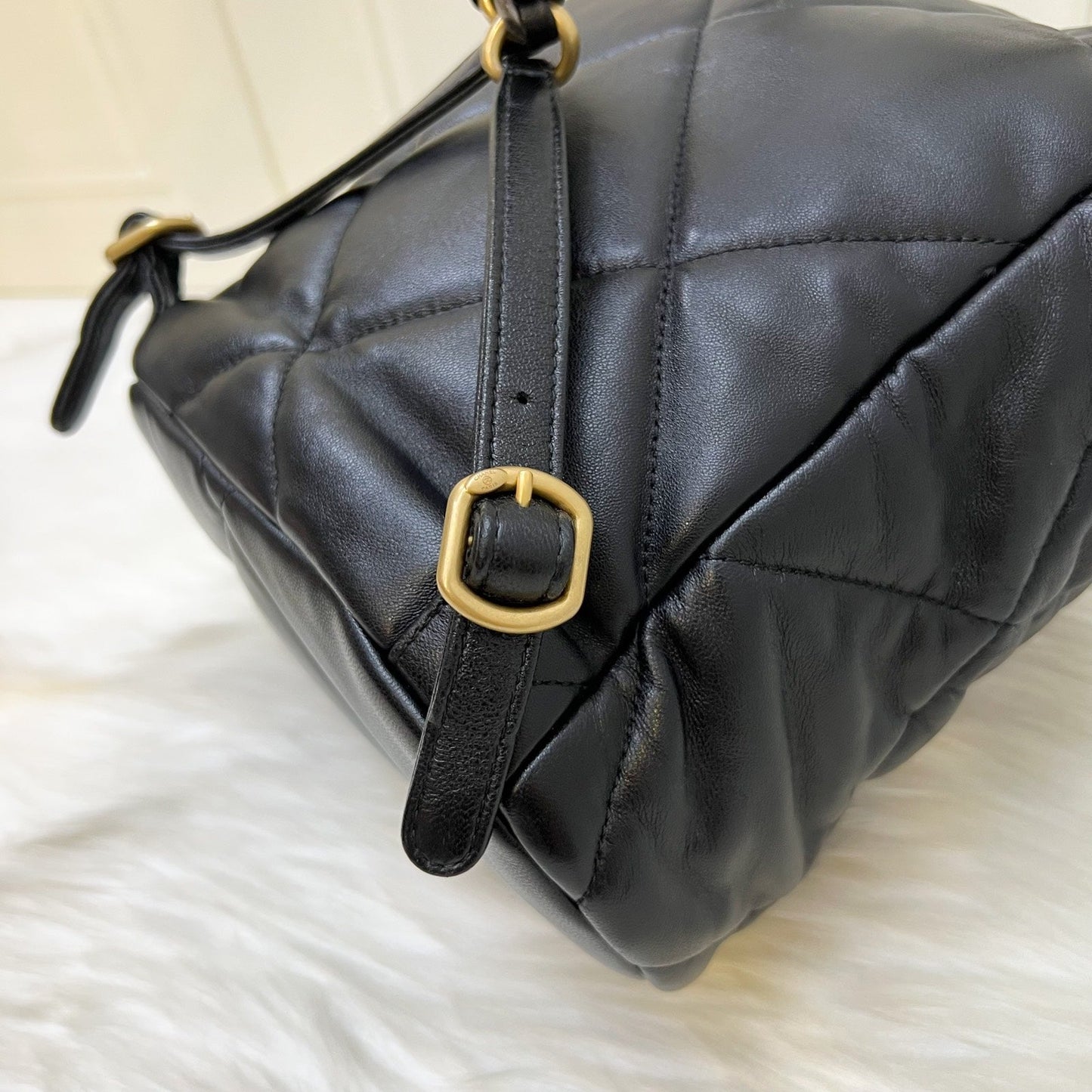 GLM-19 Backpack in Black Shiny Lambskin and AGHW