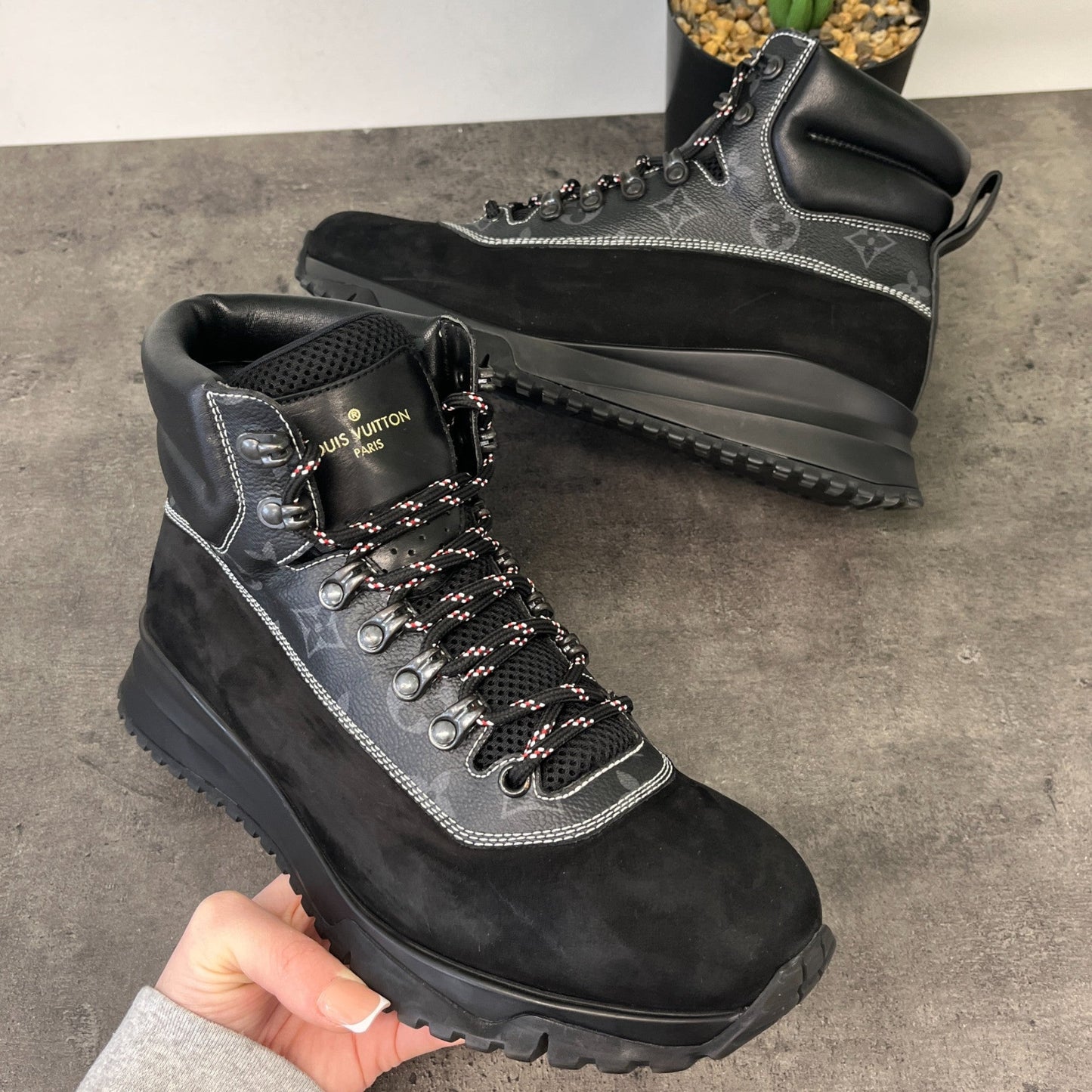 Men's Monogram Canvas Boots Black Size EU 41 / UK 7