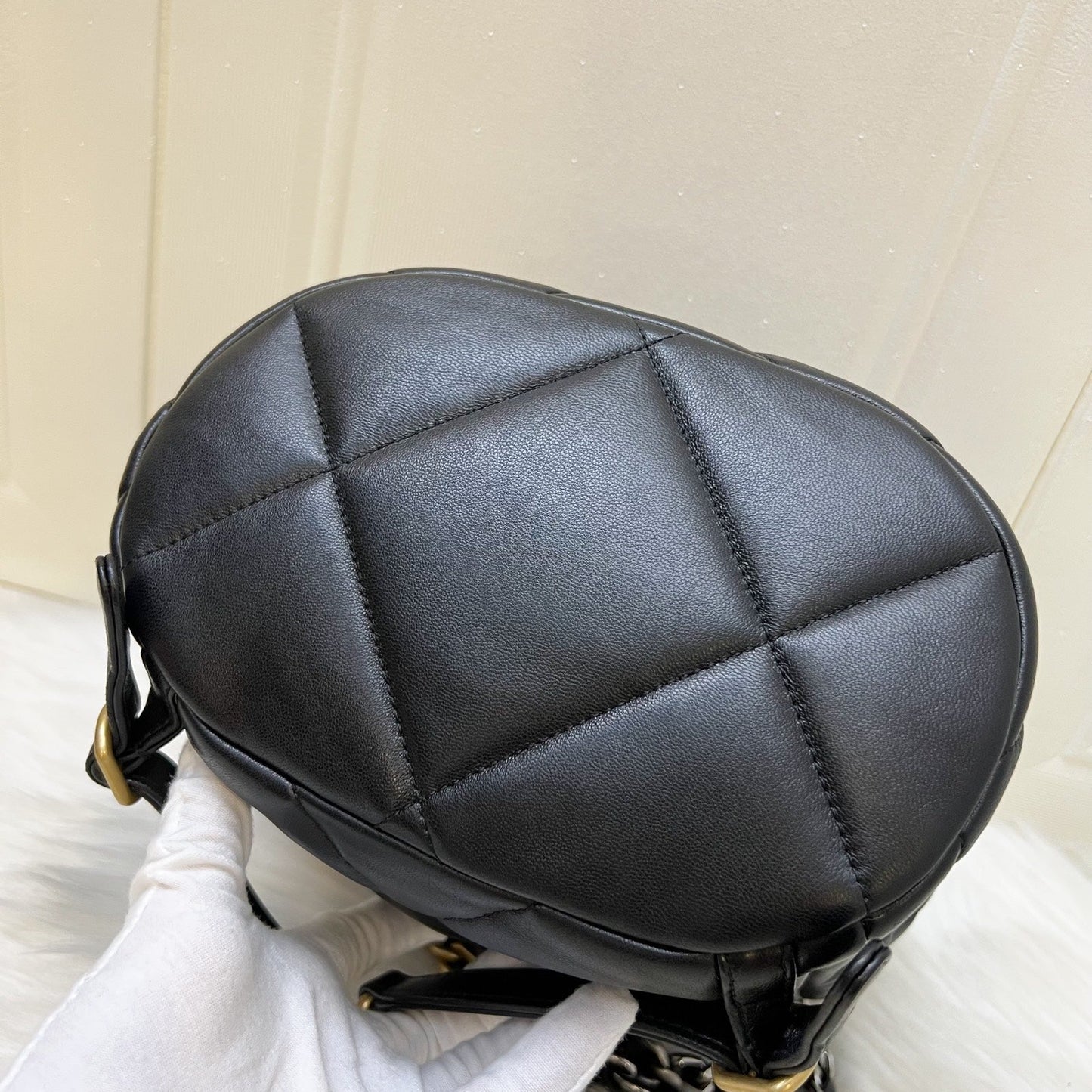 GLM-19 Backpack in Black Shiny Lambskin and AGHW
