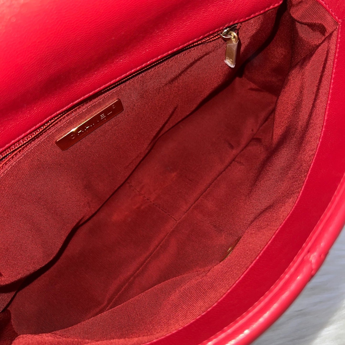 GLM-19 Medium / Large Flap in Red Lambskin and 3-tone HW (Model: AS1161)