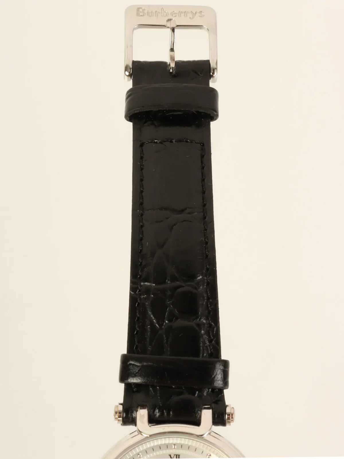 BURBERRY Round Logo Face Watch Silver/Black