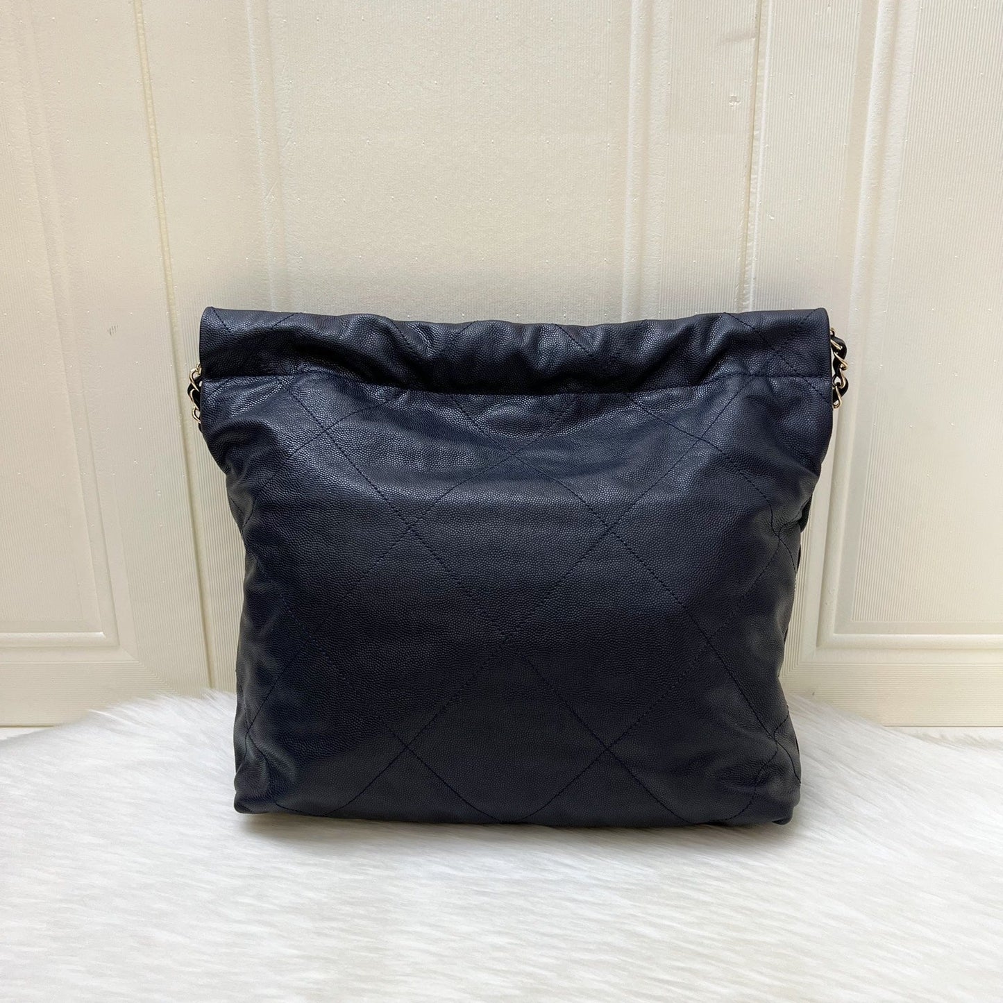 GLM-22 Small Hobo Handbag in Navy Shiny Caviar and LGHW (Model: AS3260)