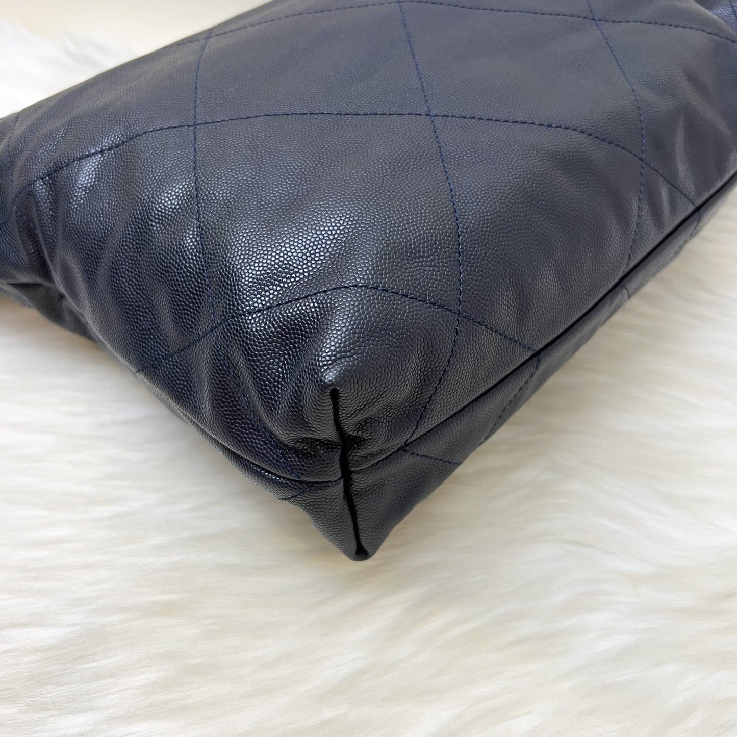GLM-22 Small Hobo Handbag in Navy Shiny Caviar and LGHW (Model: AS3260)