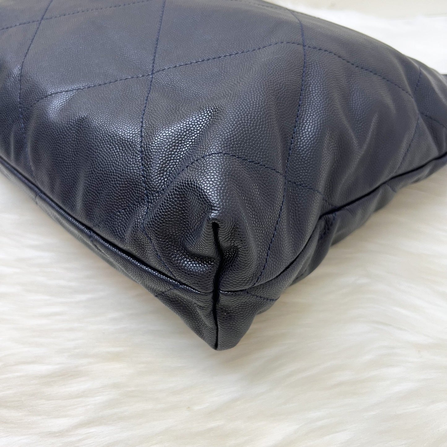 GLM-22 Small Hobo Handbag in Navy Shiny Caviar and LGHW (Model: AS3260)