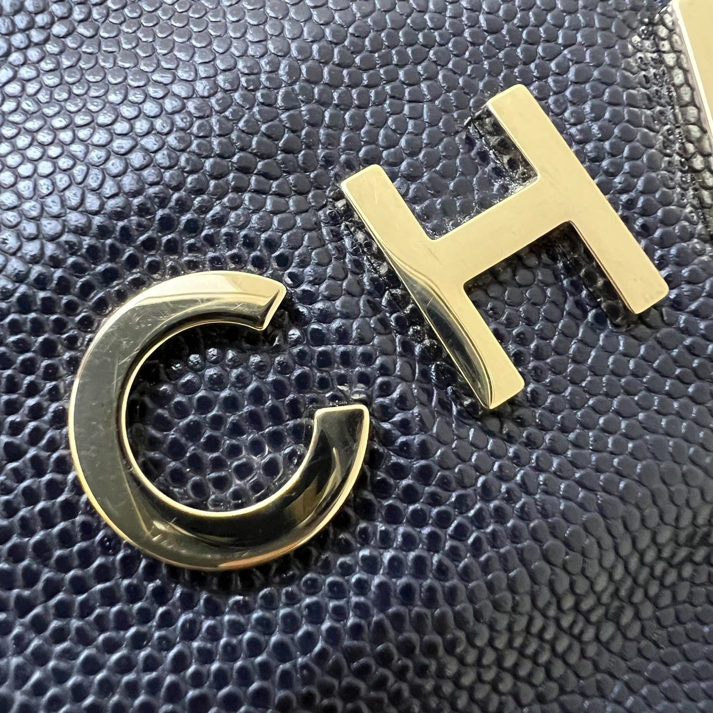 GLM-22 Small Hobo Handbag in Navy Shiny Caviar and LGHW (Model: AS3260)