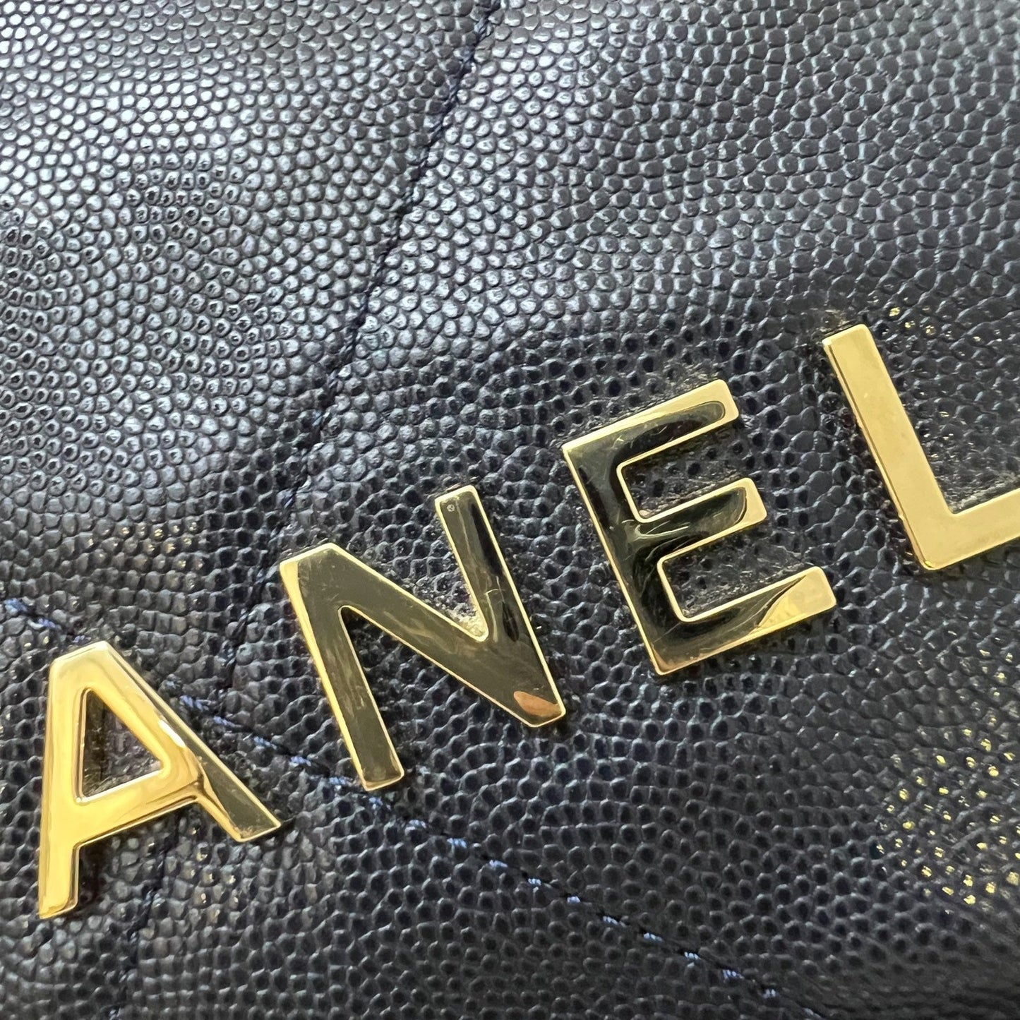 GLM-22 Small Hobo Handbag in Navy Shiny Caviar and LGHW (Model: AS3260)