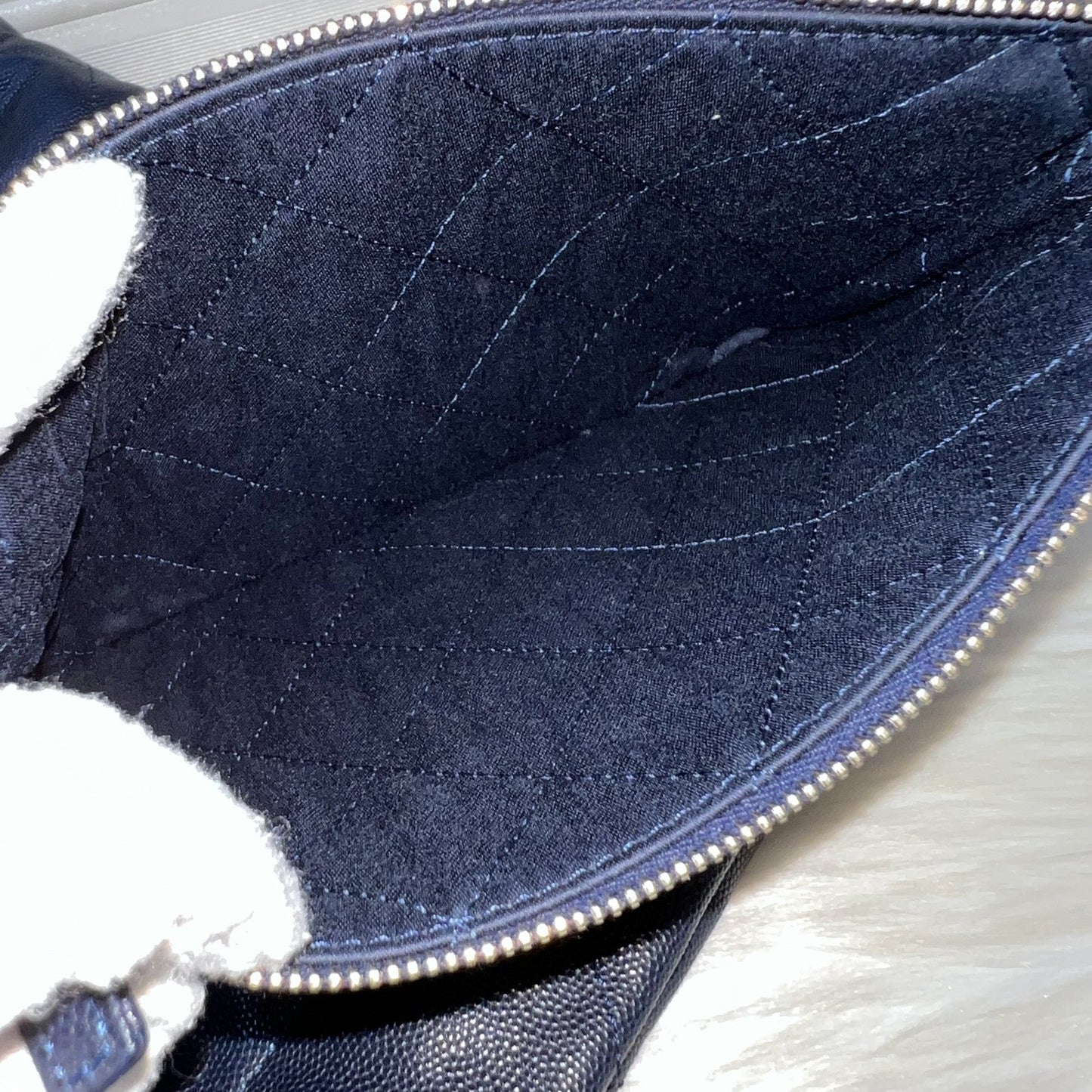GLM-22 Small Hobo Handbag in Navy Shiny Caviar and LGHW (Model: AS3260)