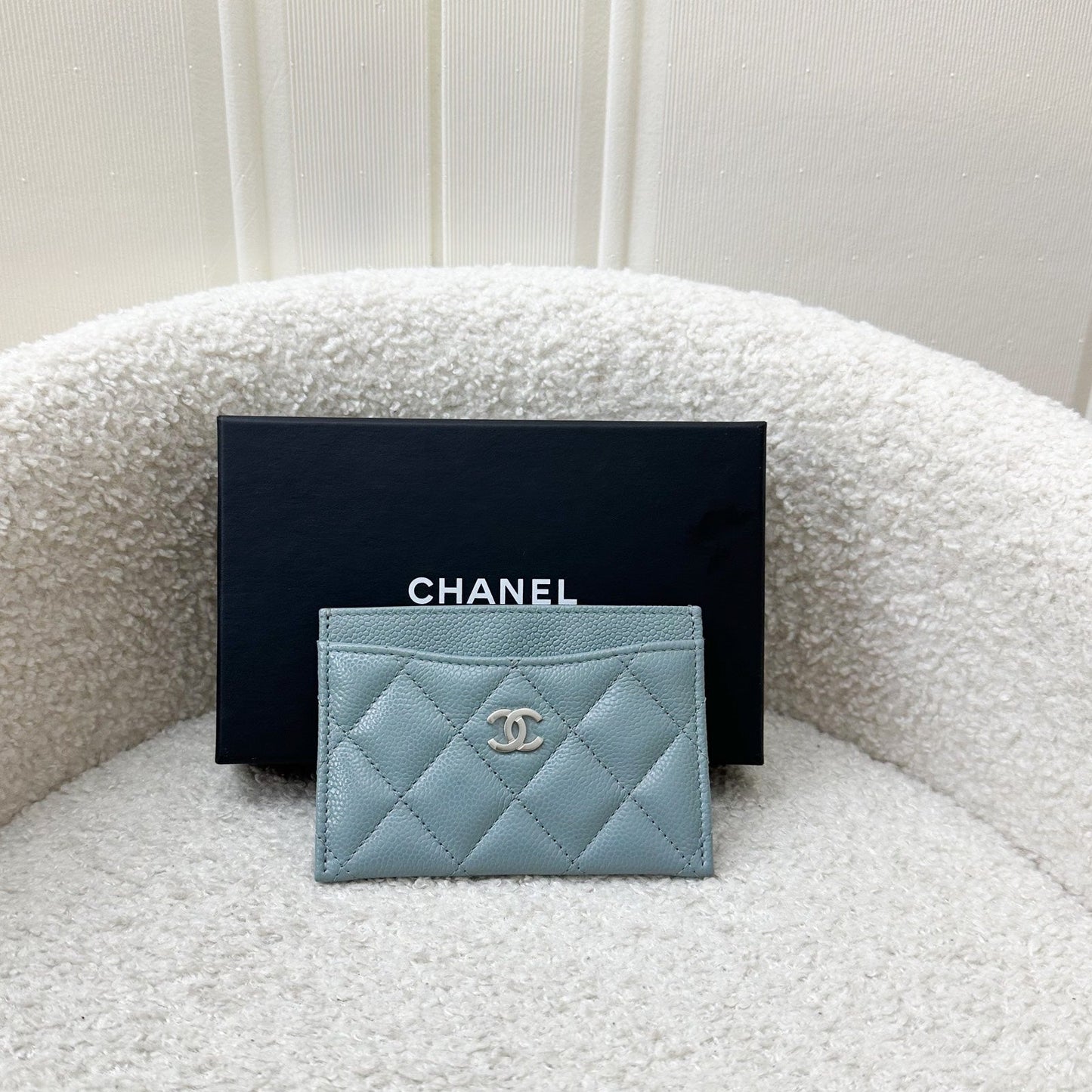 GLM-Classic Flat Card Holder in Seafoam Green / Grey Caviar and SHW