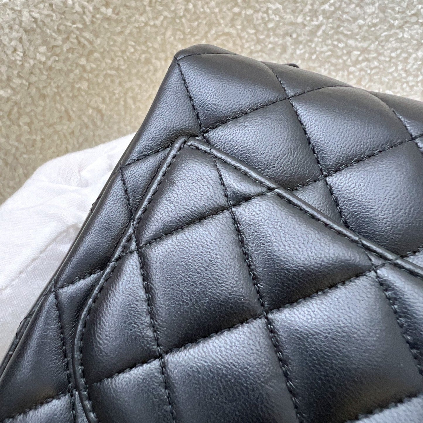 GLM-Classic Square Mini Flap in Black Lambskin and LGHW (Model: A35200)