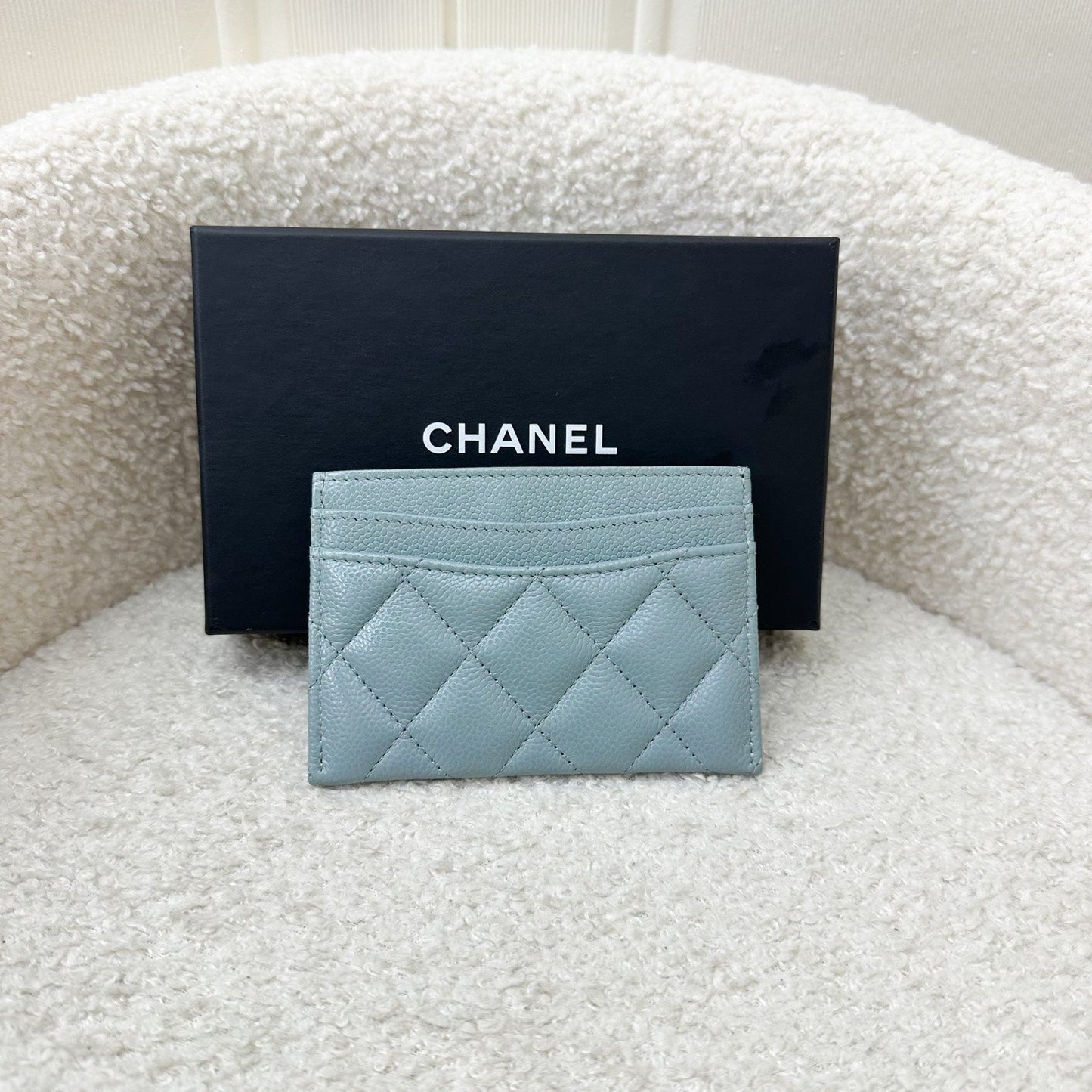 GLM-Classic Flat Card Holder in Seafoam Green / Grey Caviar and SHW