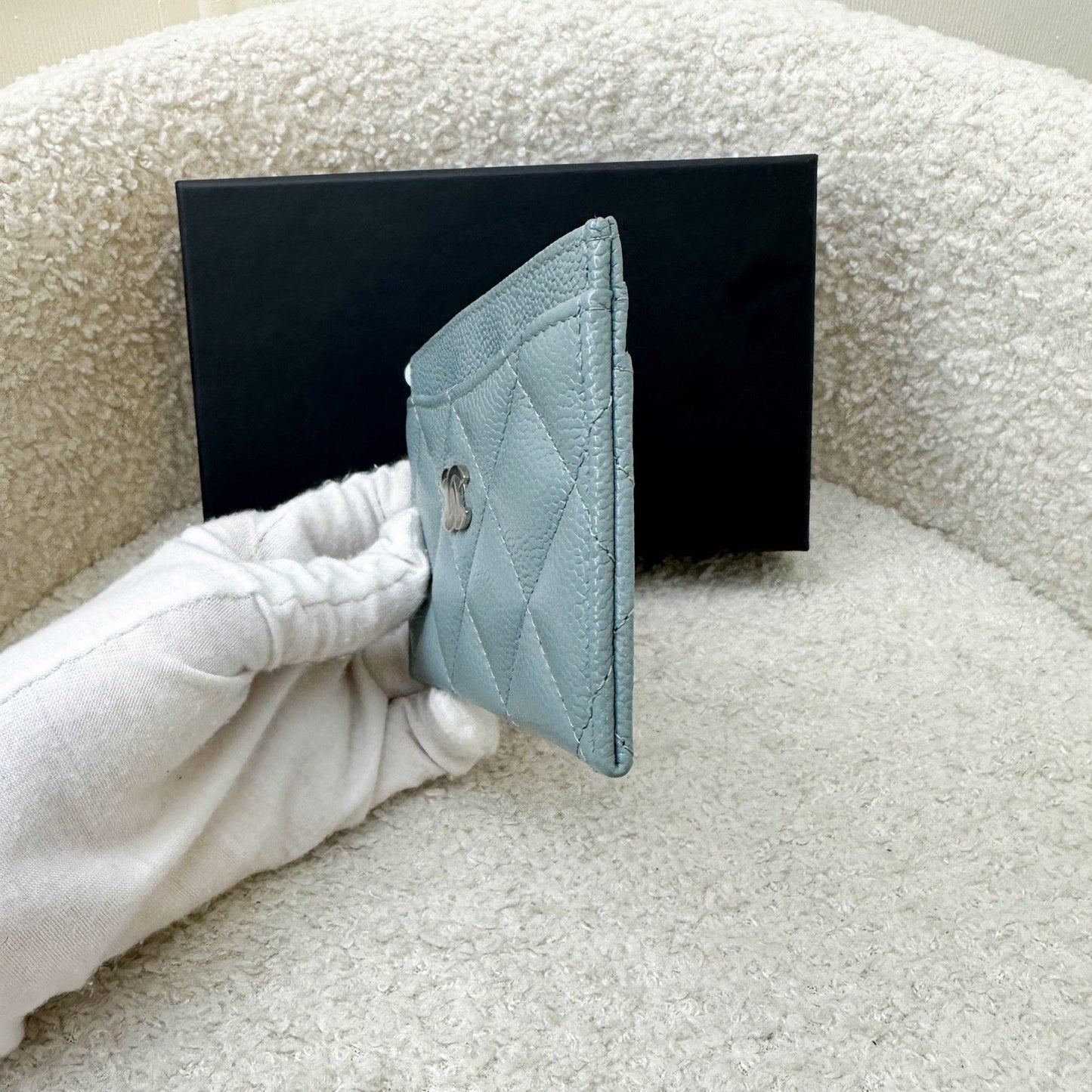 GLM-Classic Flat Card Holder in Seafoam Green / Grey Caviar and SHW