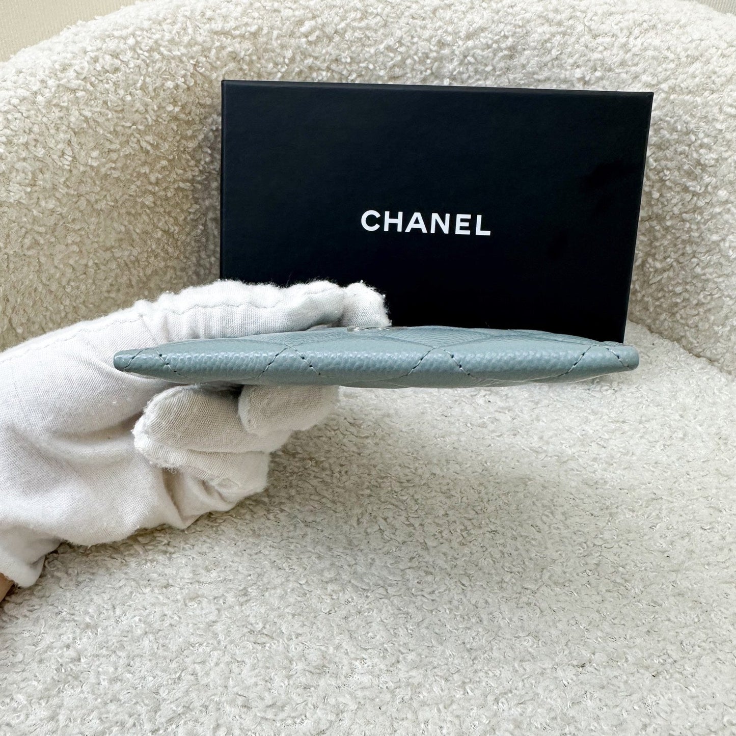 GLM-Classic Flat Card Holder in Seafoam Green / Grey Caviar and SHW