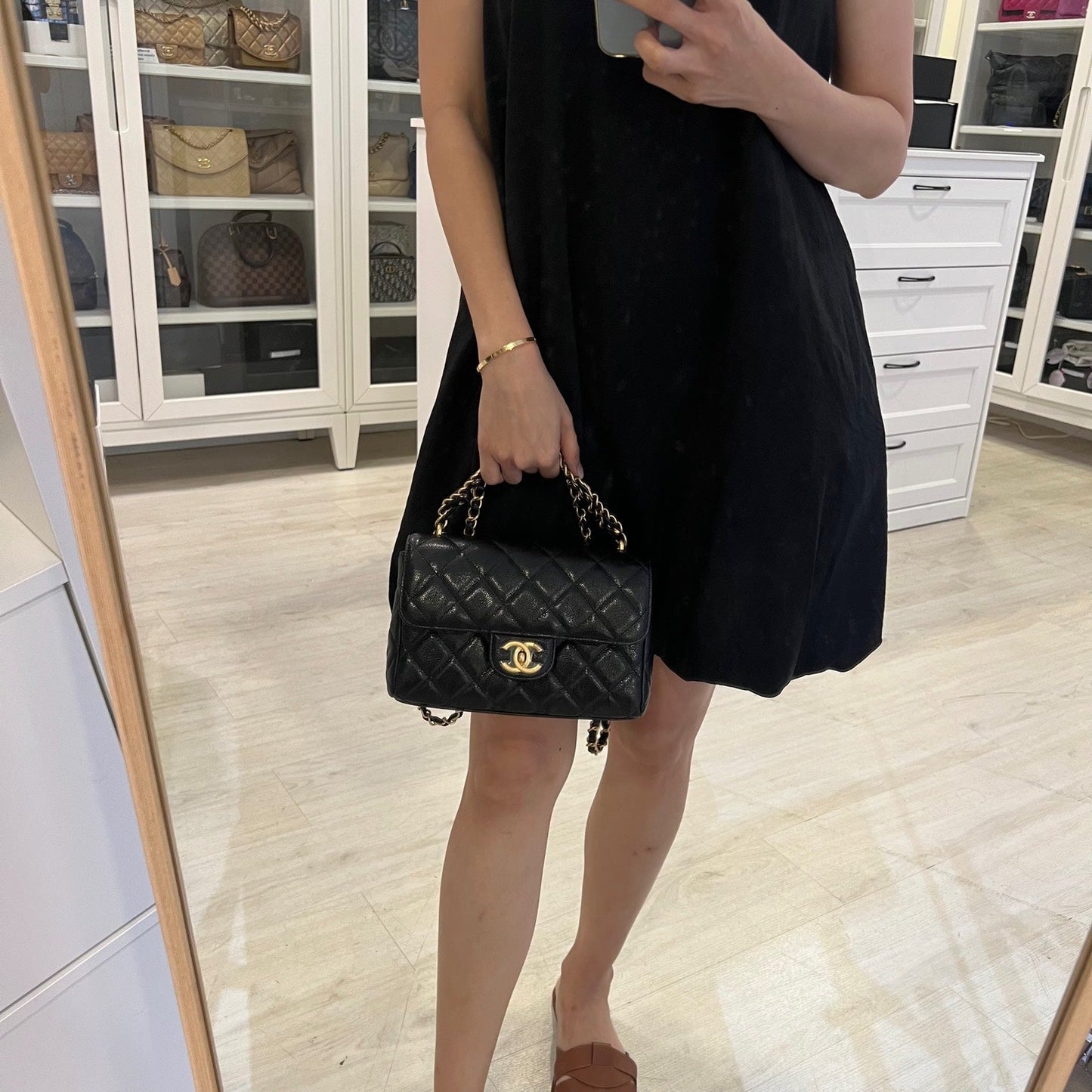GLM-25P Seasonal Small / Mini Flap Bag in Black Caviar and AGHW (Model: AS5240)