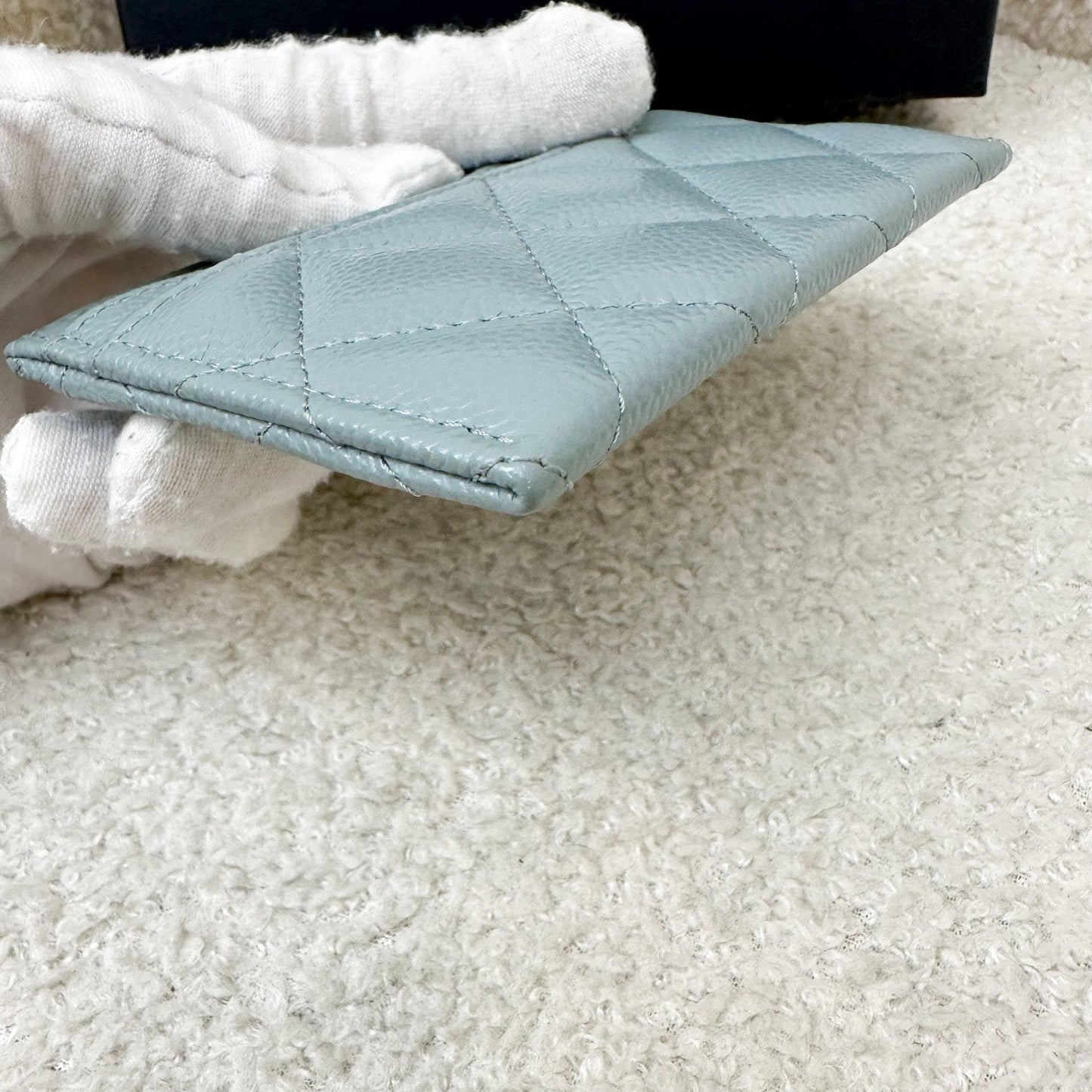 GLM-Classic Flat Card Holder in Seafoam Green / Grey Caviar and SHW