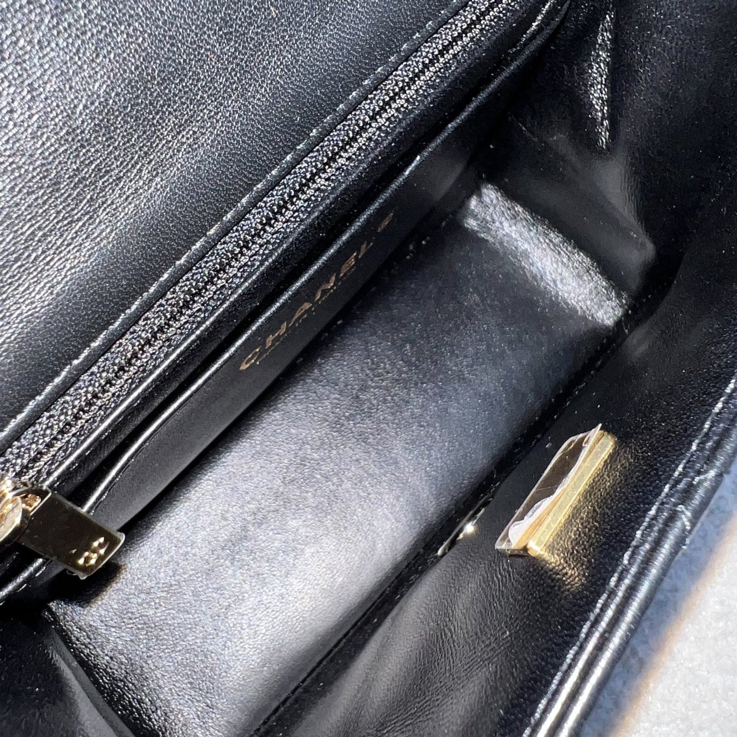 GLM-Classic Square Mini Flap in Black Lambskin and LGHW (Model: A35200)