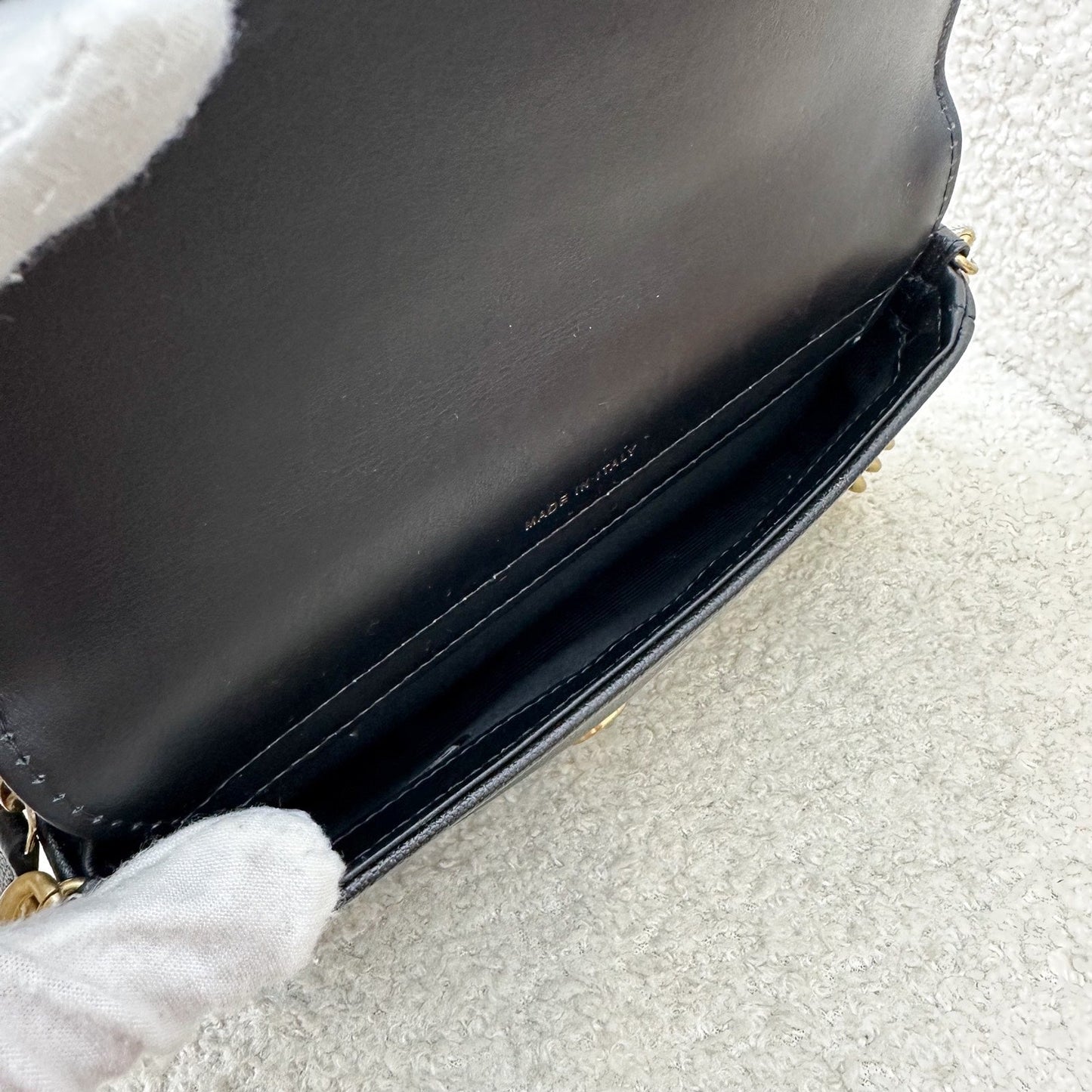 GLM-Boy Clutch on Chain WOC in Black Caviar AGHW
