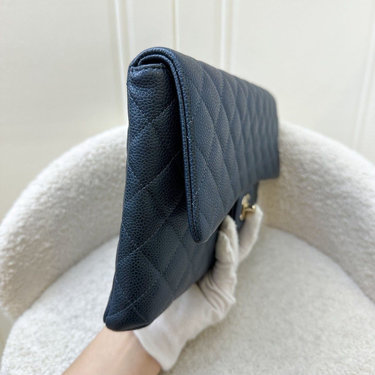 GLM-Timeless Clutch in Iridescent Blue Caviar and LGHW