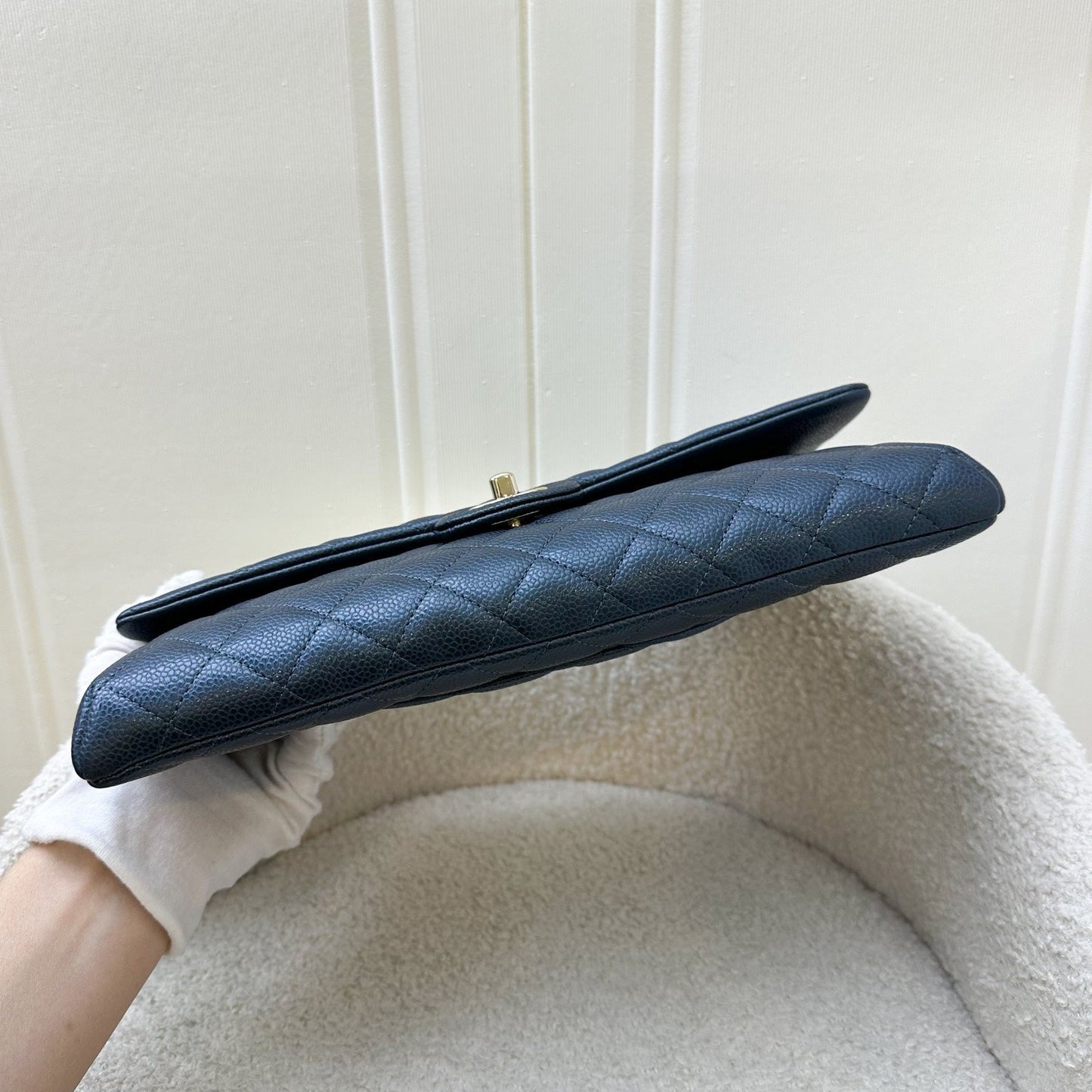 GLM-Timeless Clutch in Iridescent Blue Caviar and LGHW