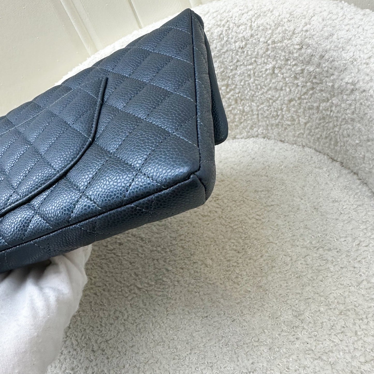 GLM-Timeless Clutch in Iridescent Blue Caviar and LGHW