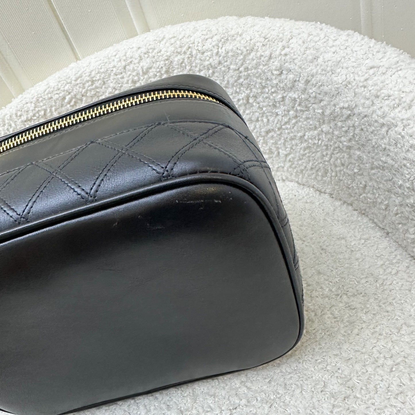 GLM- Travel Vanity Bag in Black Lambskin 24K GHW