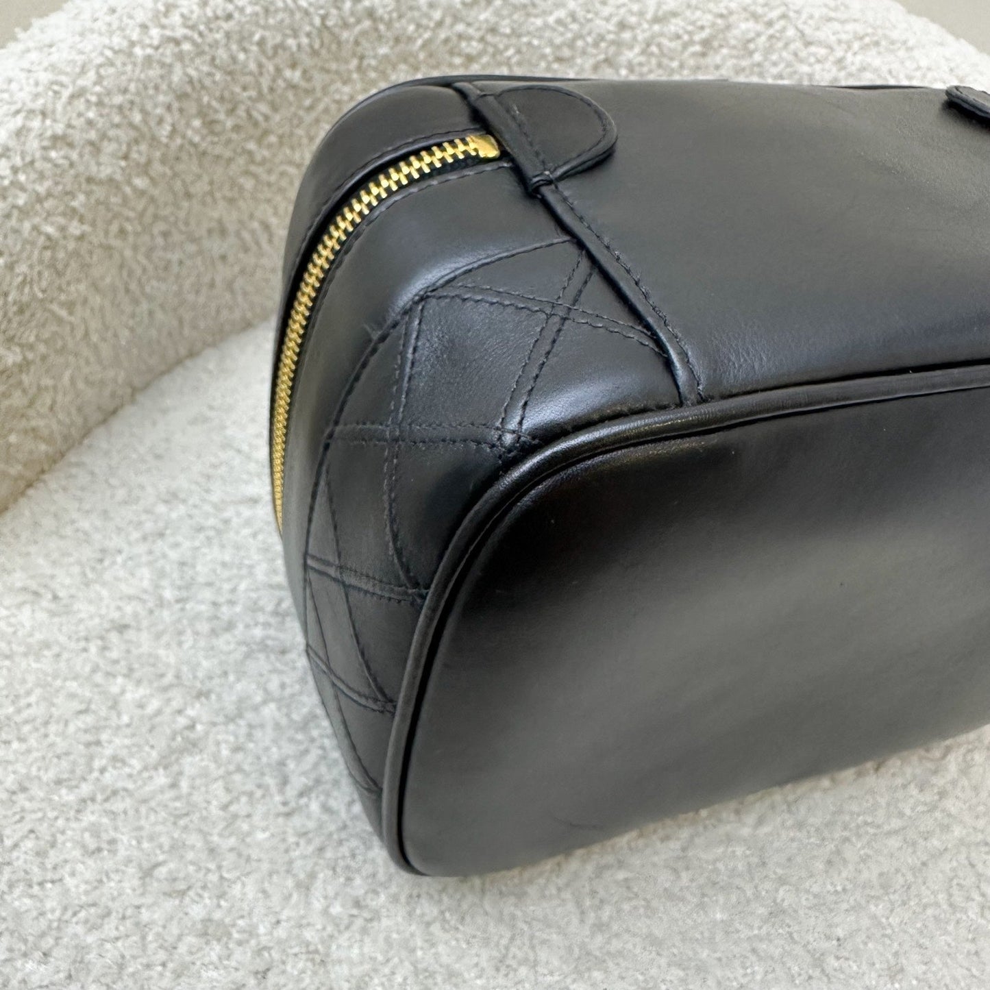 GLM- Travel Vanity Bag in Black Lambskin 24K GHW