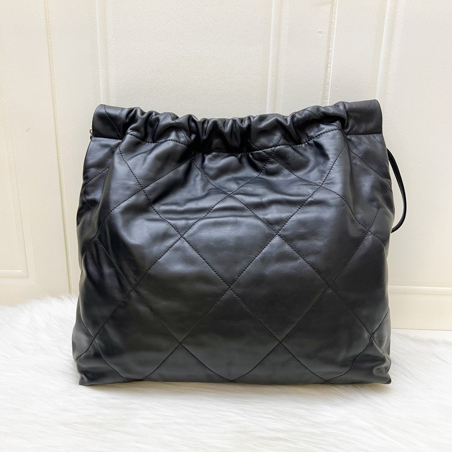 GLM-22 Medium Hobo Handbag in Black Calfskin and SHW (Model: AS3261)