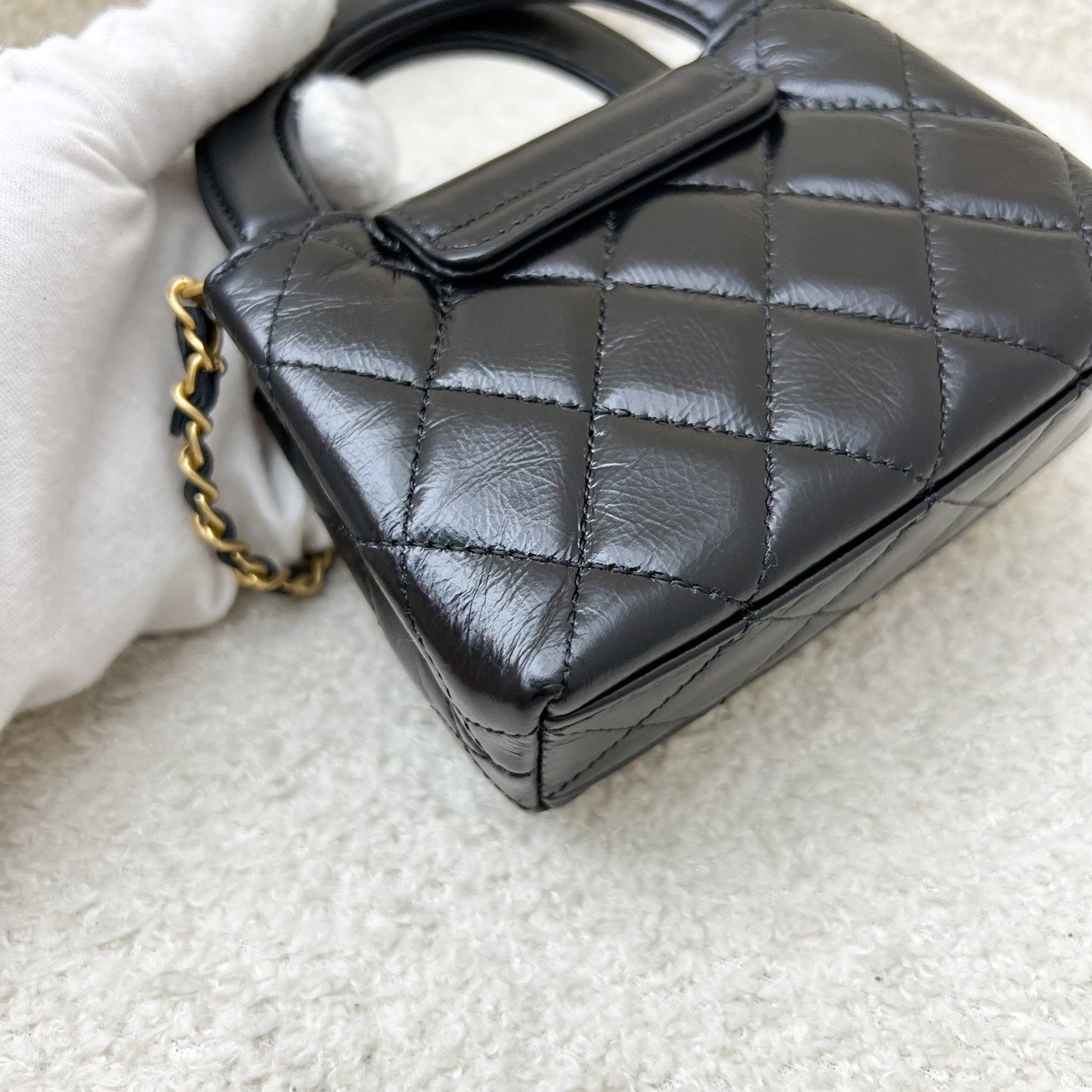 GLM-Micro Kelly (Nano) Bag in Black Calfskin and AGHW