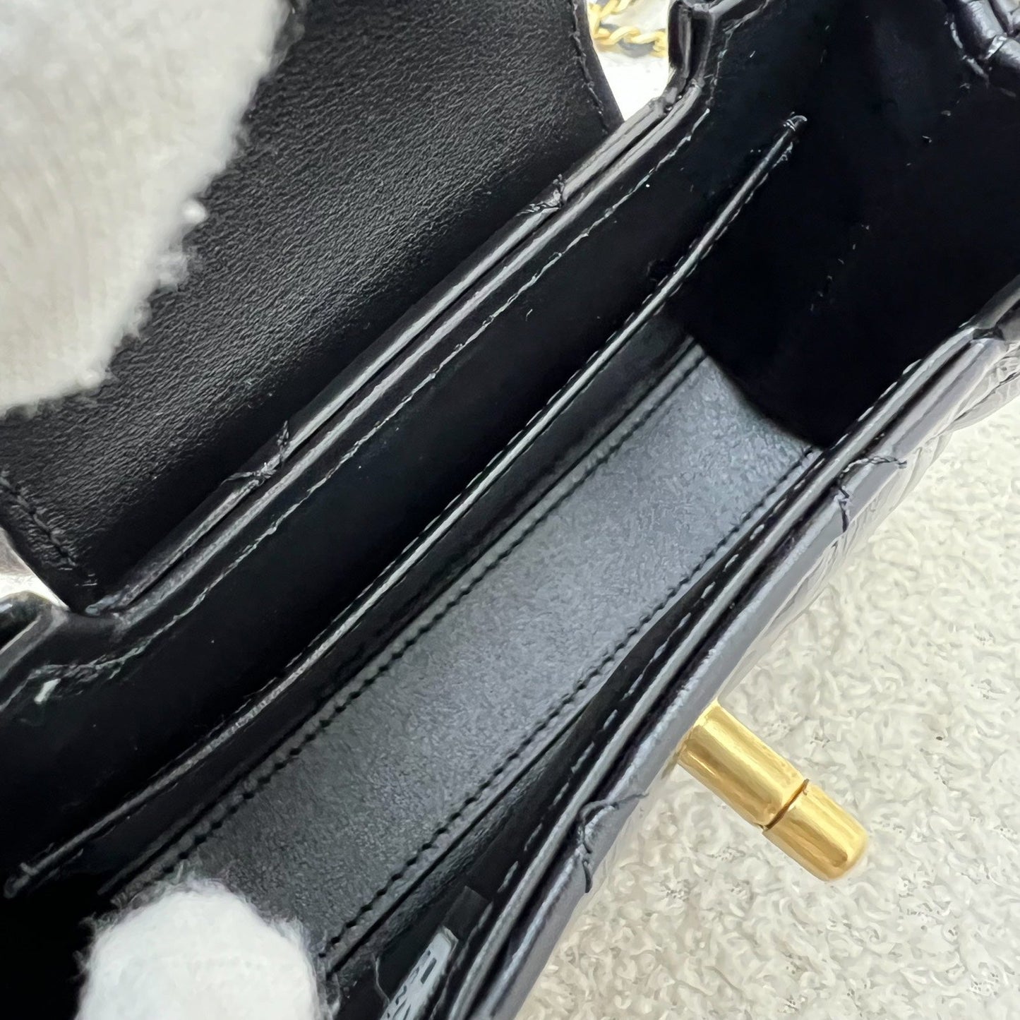 GLM-Micro Kelly (Nano) Bag in Black Calfskin and AGHW