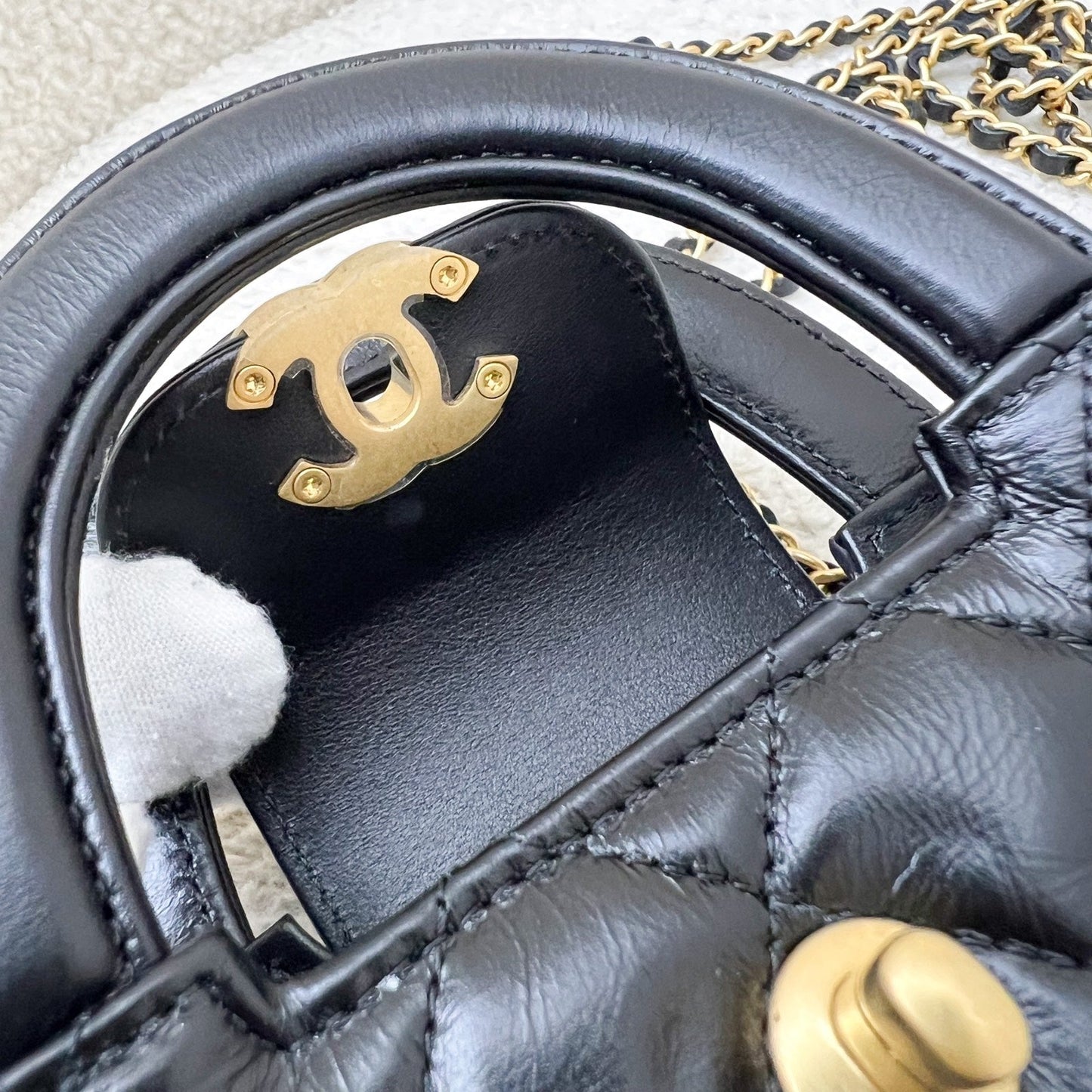 GLM-Micro Kelly (Nano) Bag in Black Calfskin and AGHW