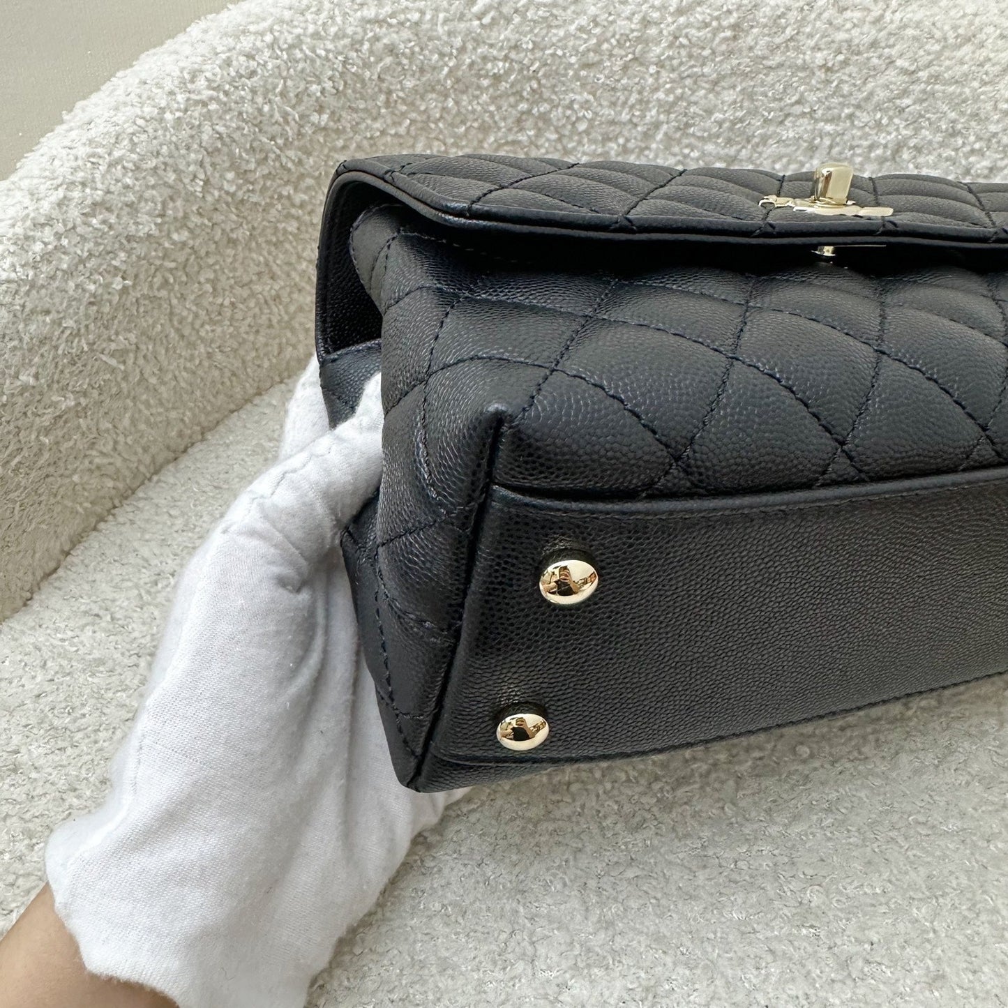 GLM-Small (24cm) Coco Handle Flap in Black Caviar and LGHW (Model: A92990)