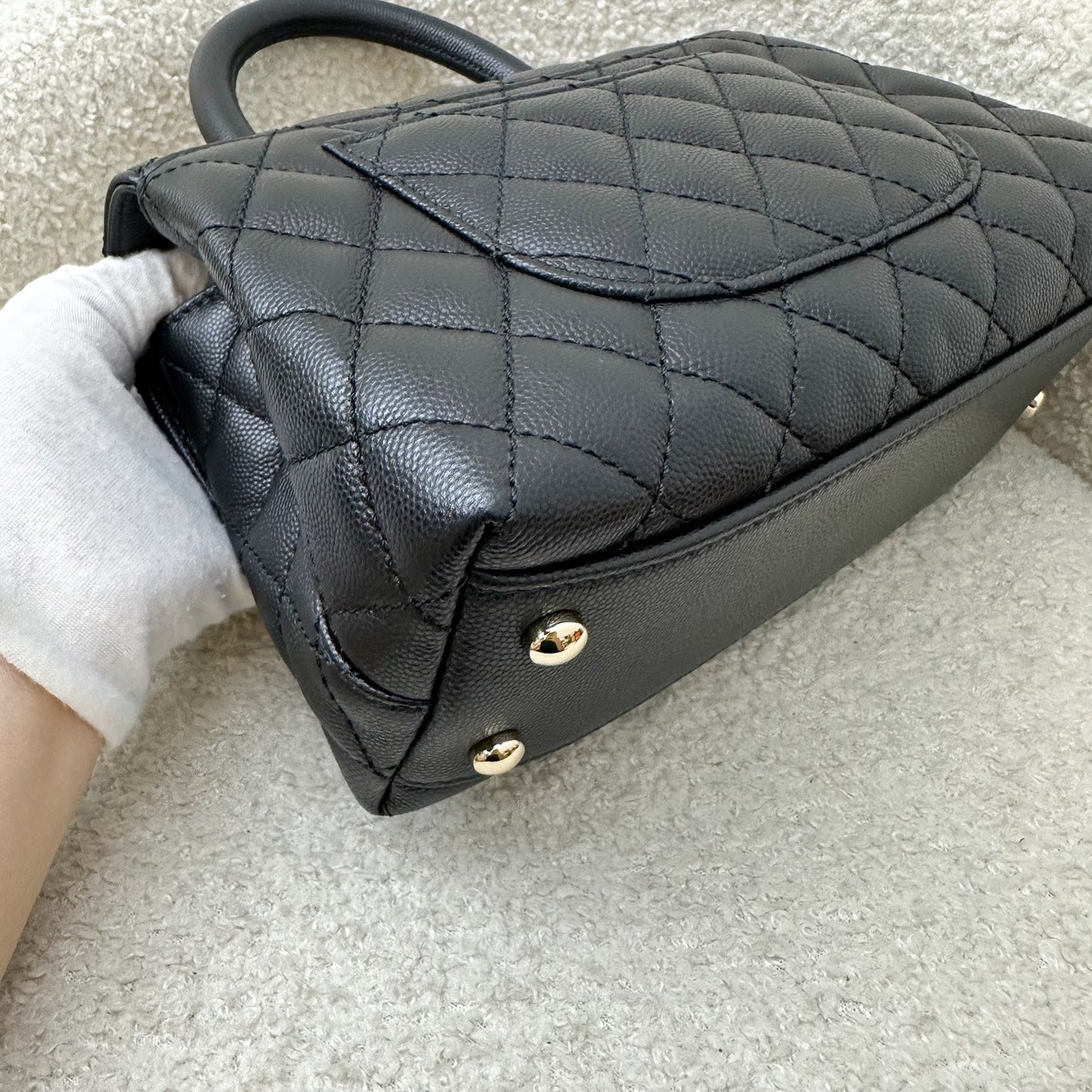 GLM-Small (24cm) Coco Handle Flap in Black Caviar and LGHW (Model: A92990)