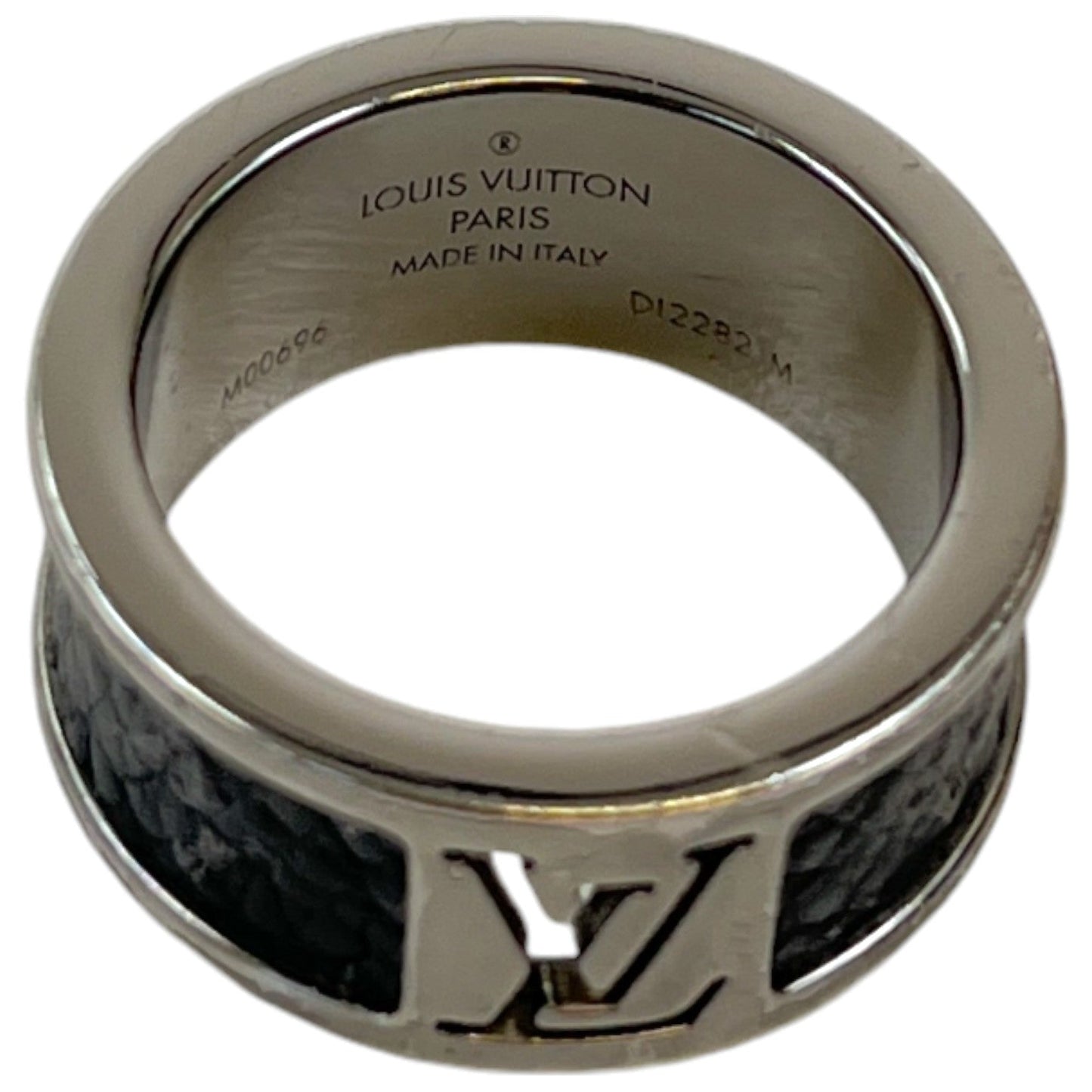 Men's Monogram Logo Ring Black Size M