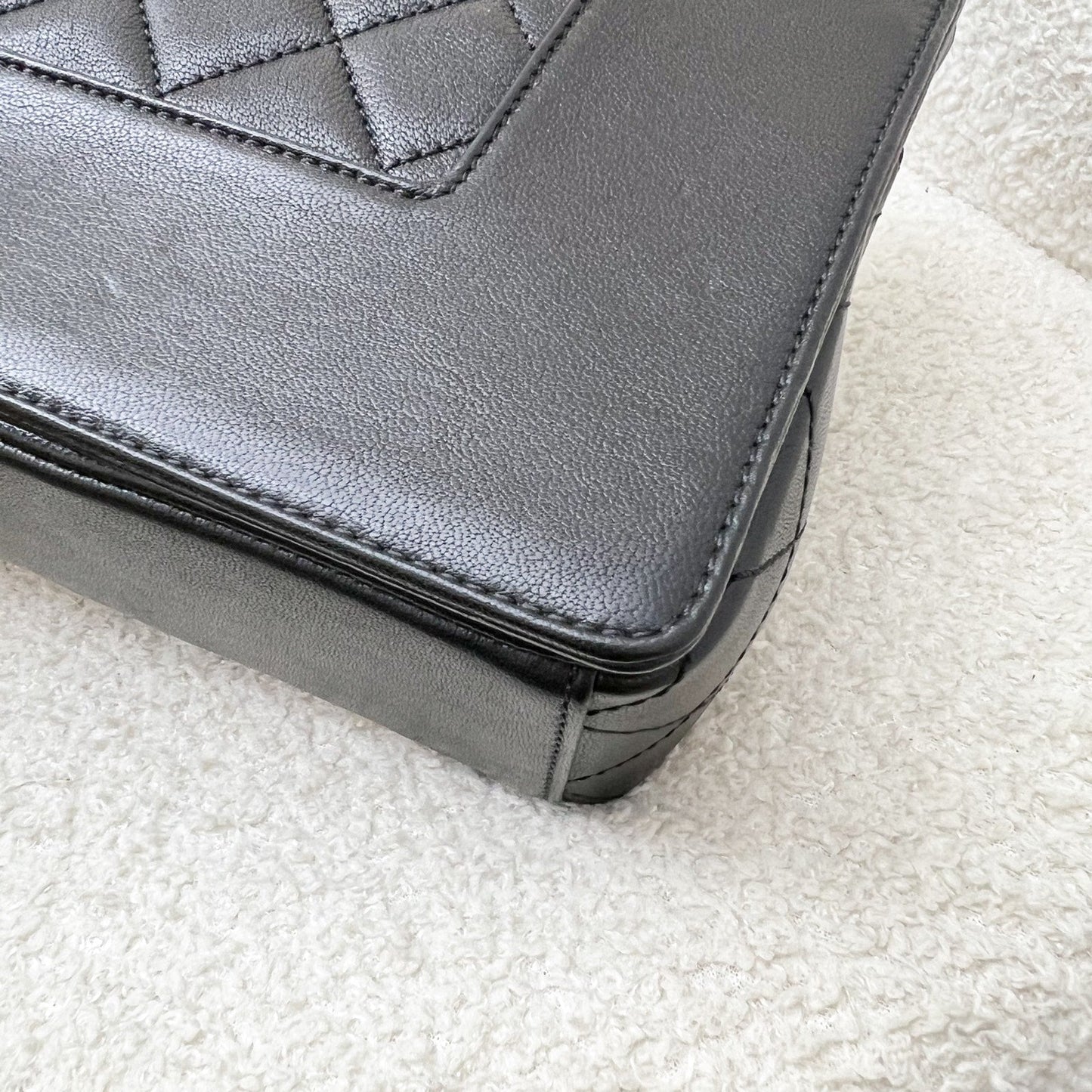 GLM-Large Mademoiselle Flap in Black Calfskin and GHW