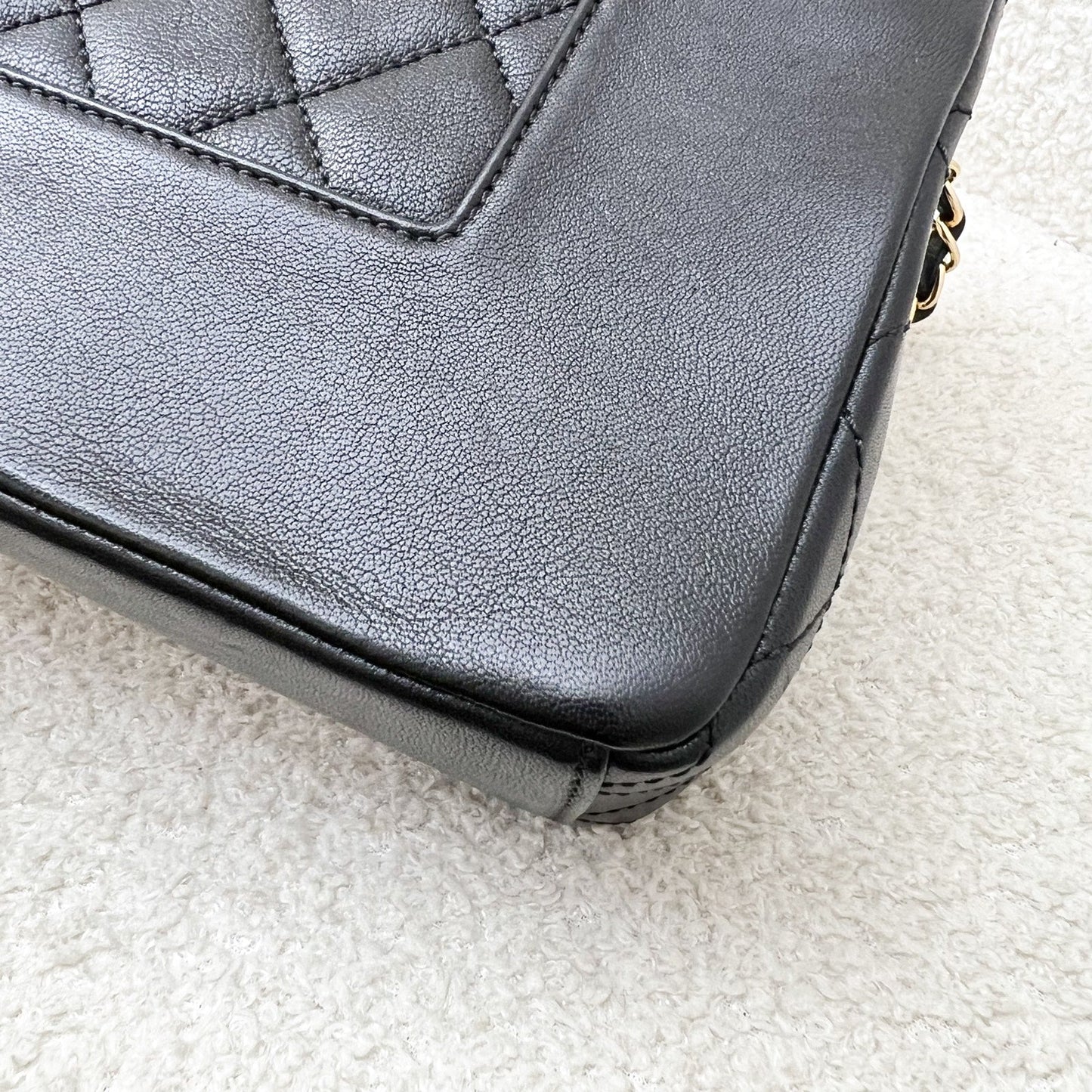 GLM-Large Mademoiselle Flap in Black Calfskin and GHW