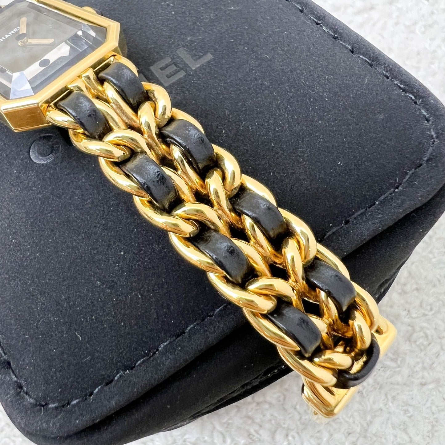 GLM- Premiere Watch in 24K GHW and Black Leather Size S