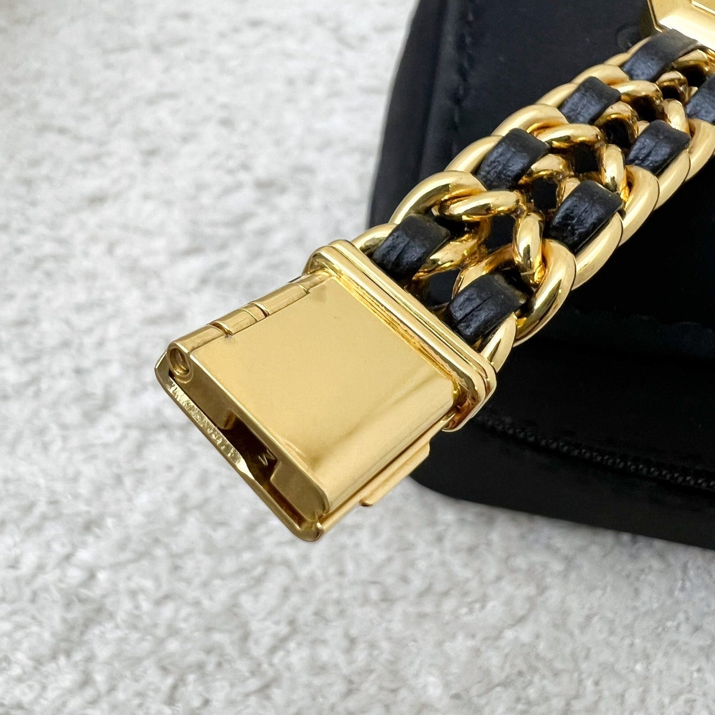 GLM- Premiere Watch in 24K GHW and Black Leather Size S