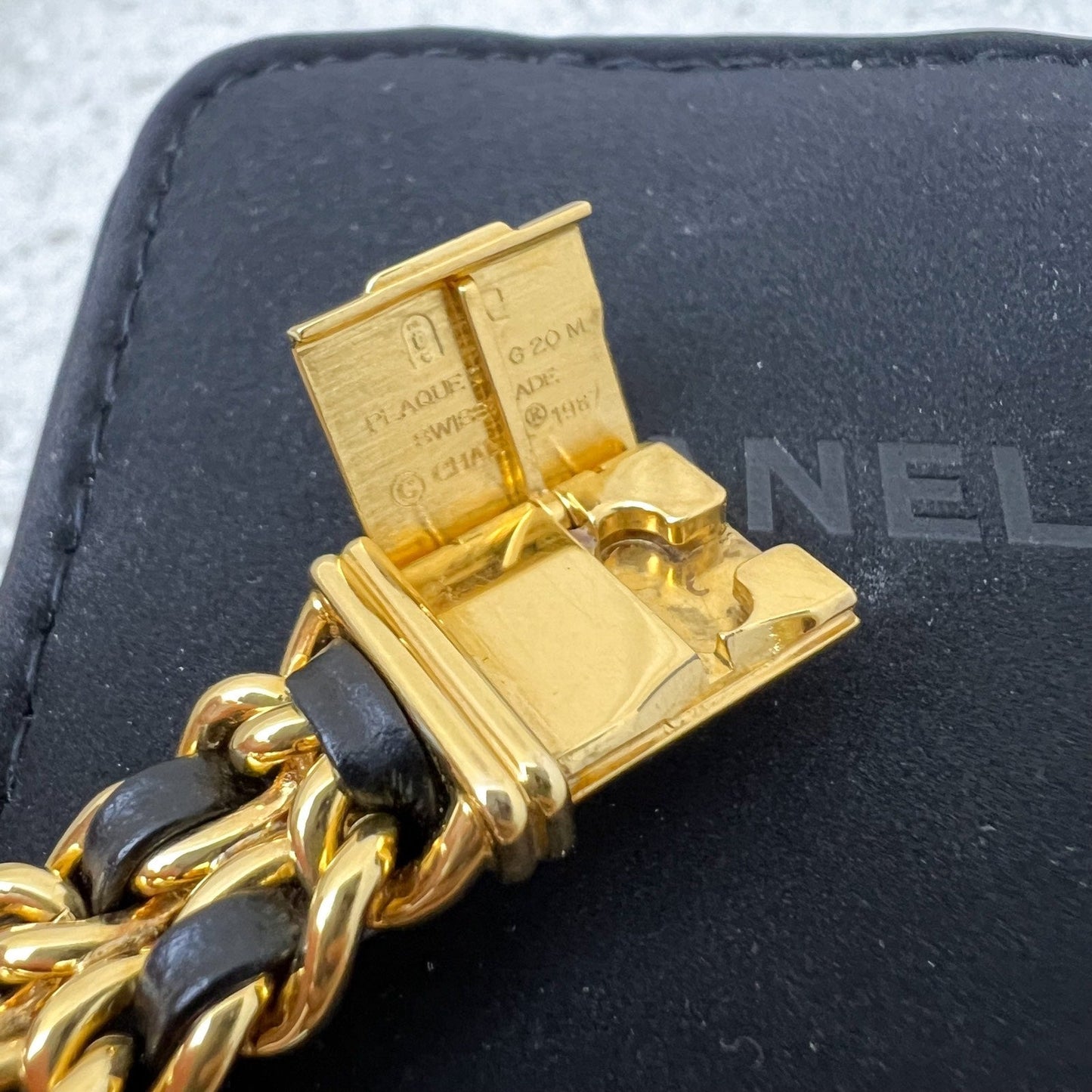 GLM- Premiere Watch in 24K GHW and Black Leather Size S
